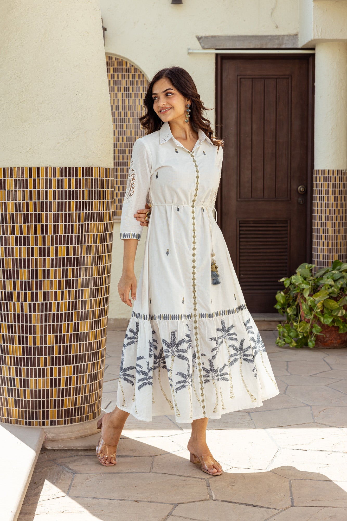 Embroidered summer dress best sale