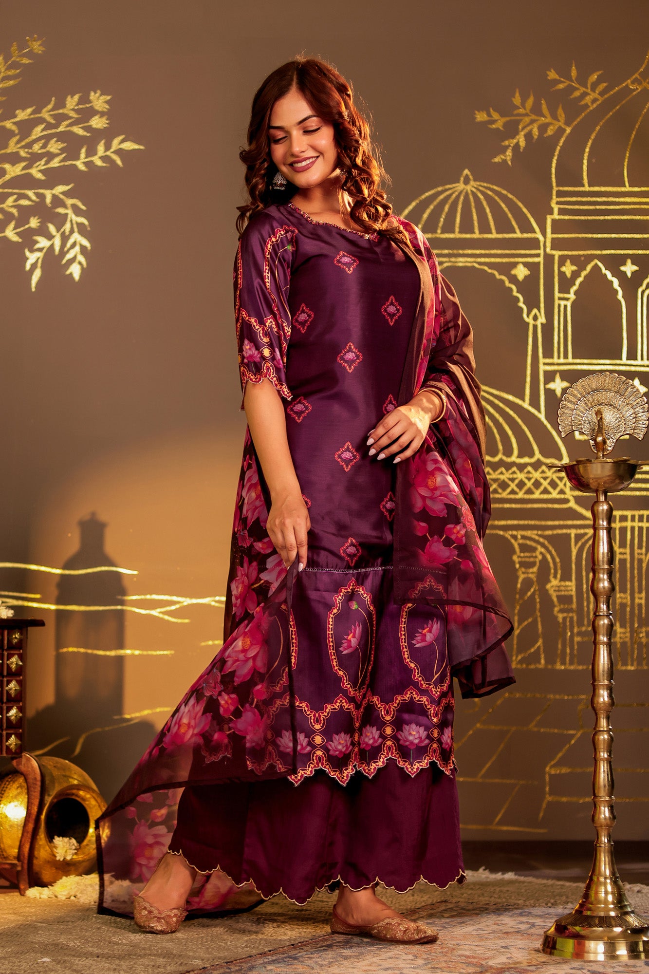 Purple Kamal Kurta Set