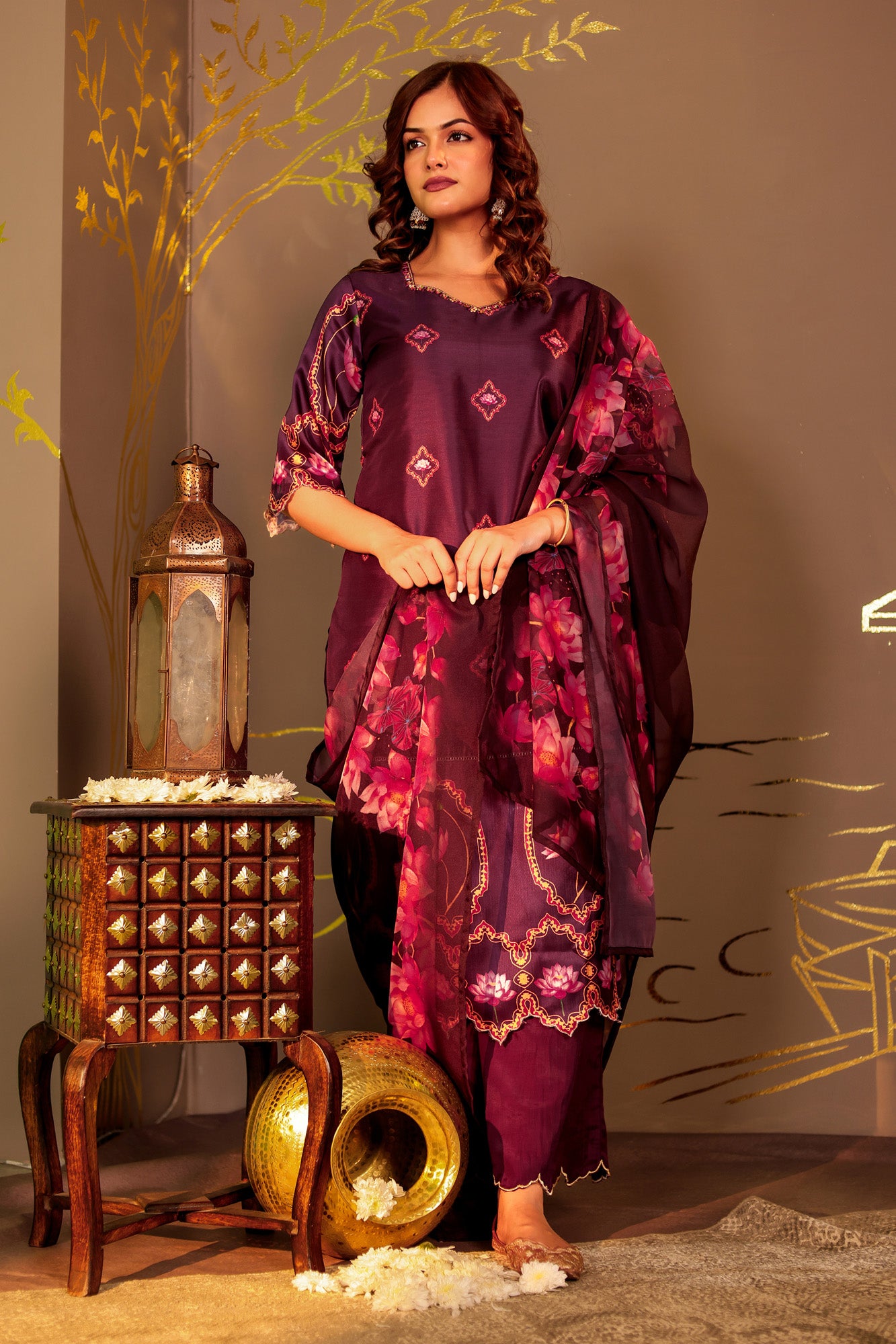 Purple Kamal Kurta Set