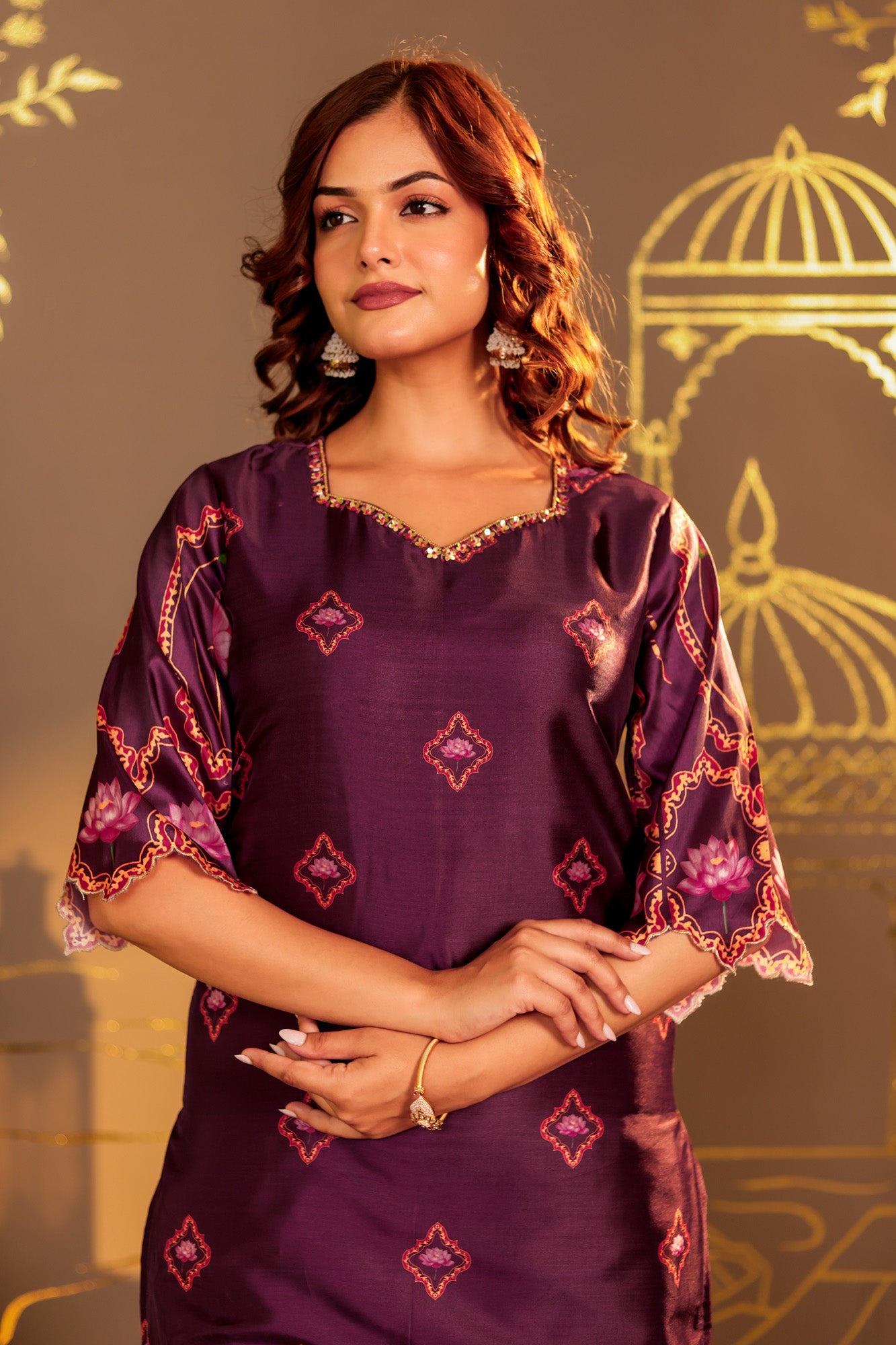 Purple Kamal Kurta Set