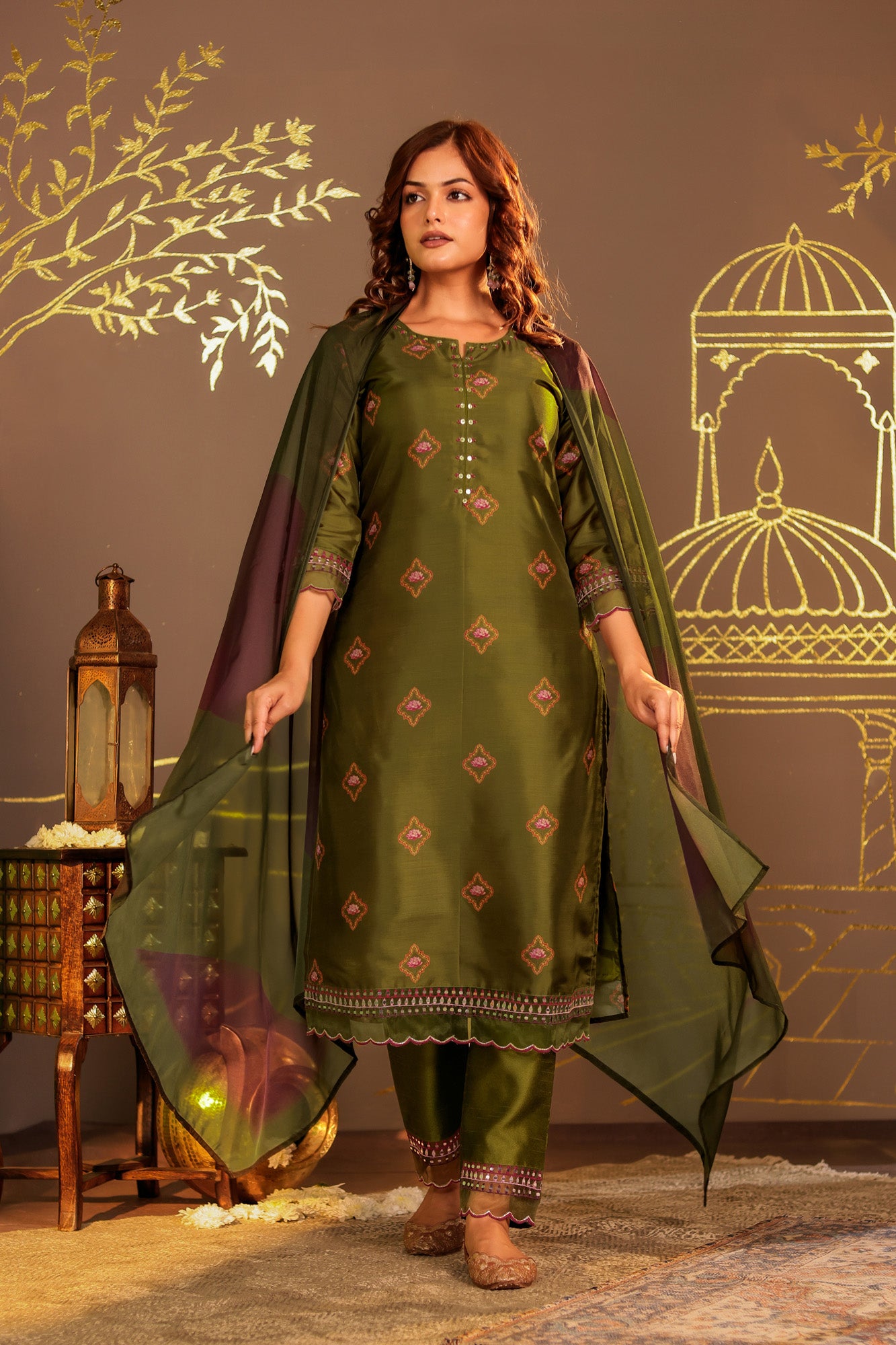 Dark Green Kurta Set