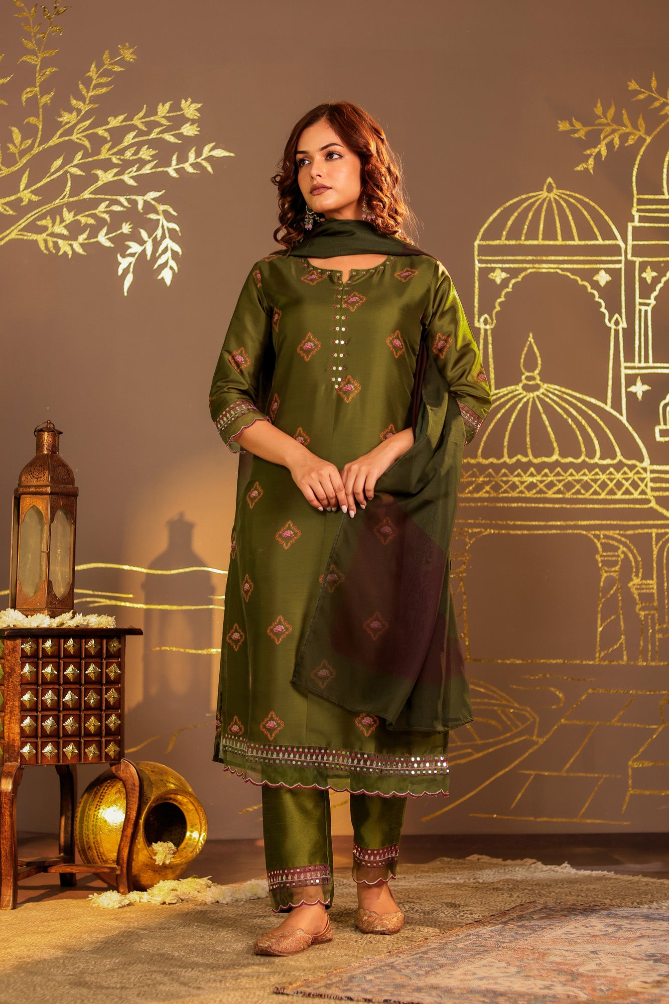 Dark Green Kurta Set