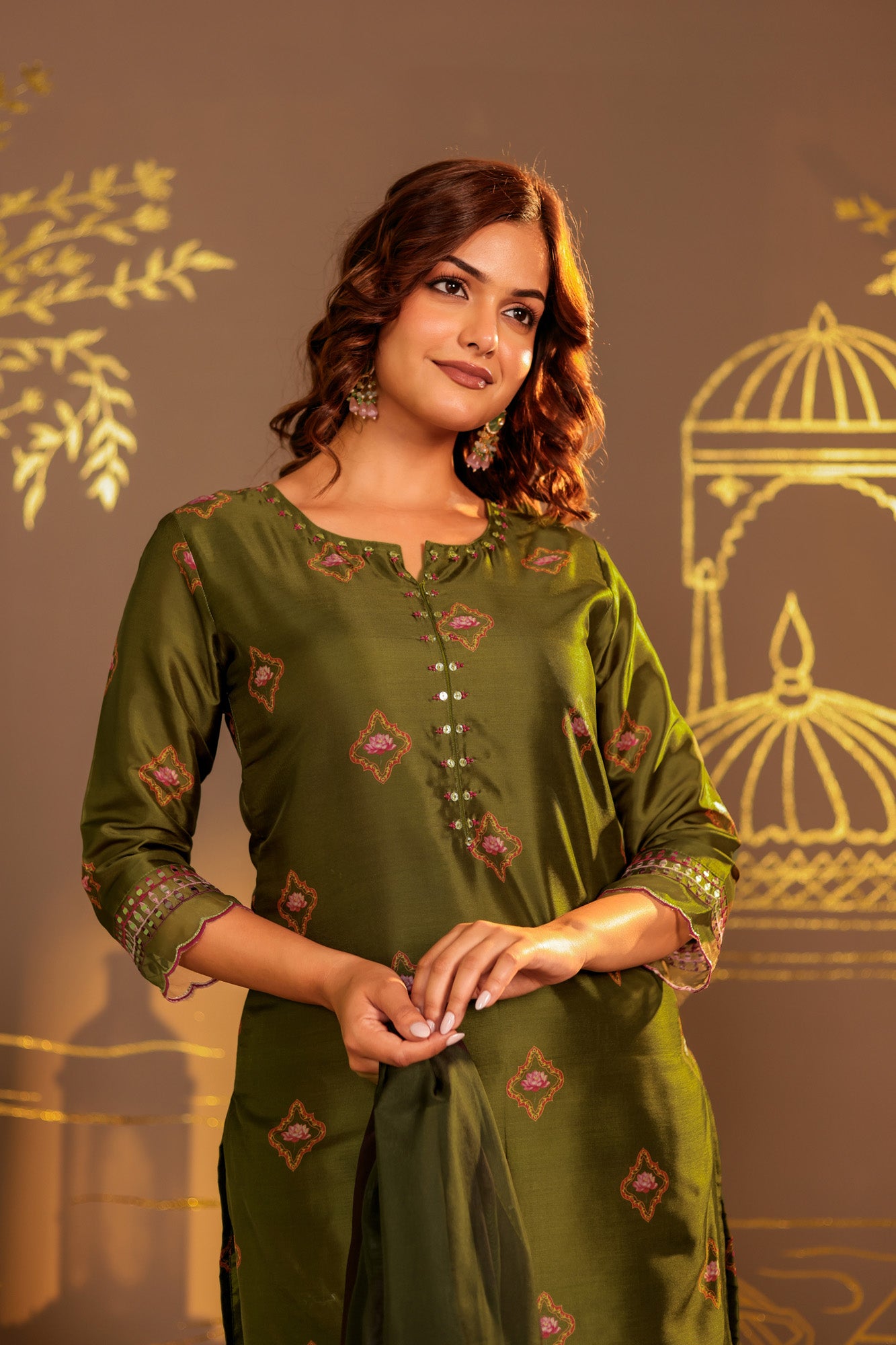 Dark Green Kurta Set