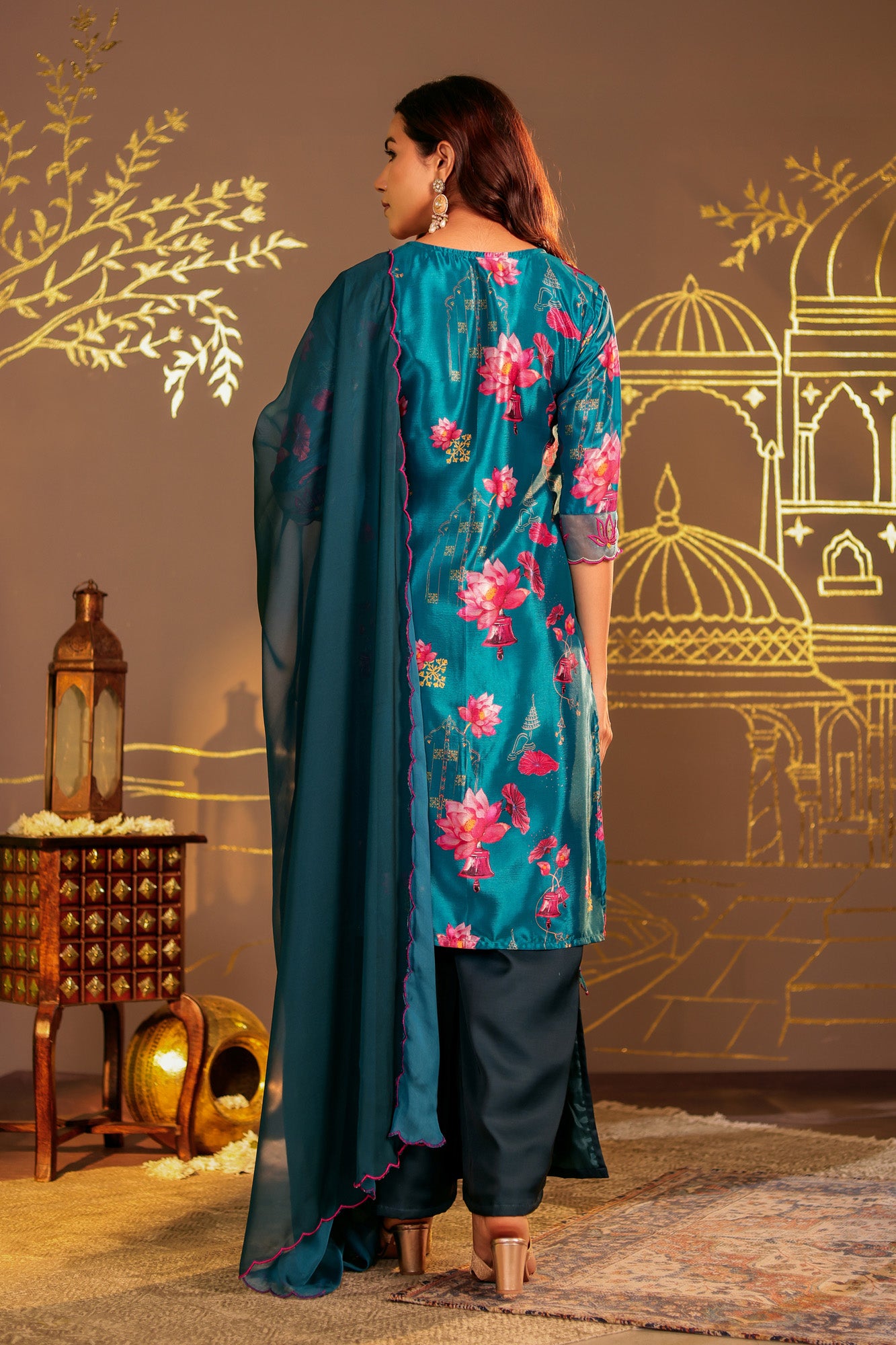 Dark Blue Kurta Set with Palazzo