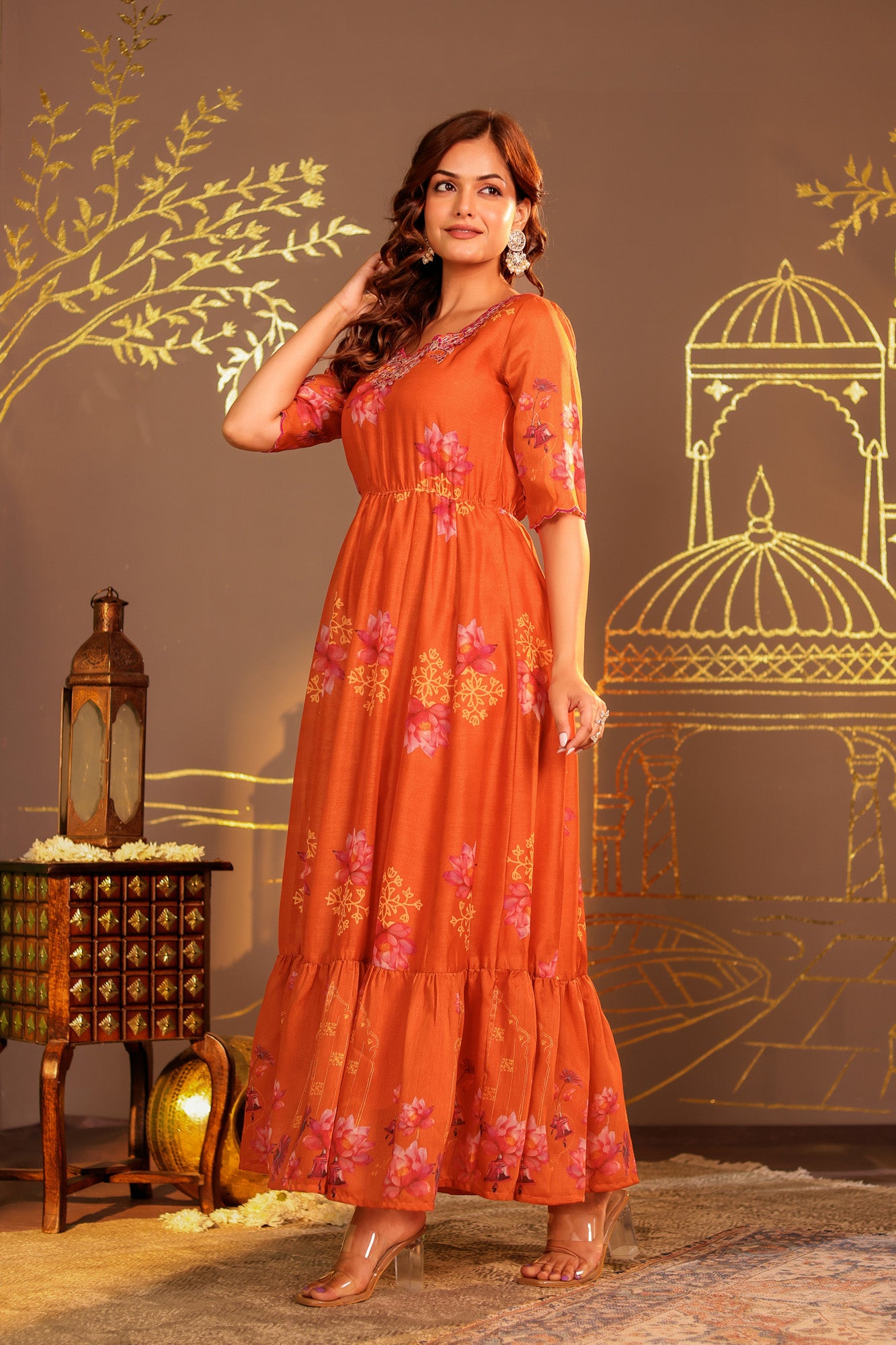 Orange Kamal Dress