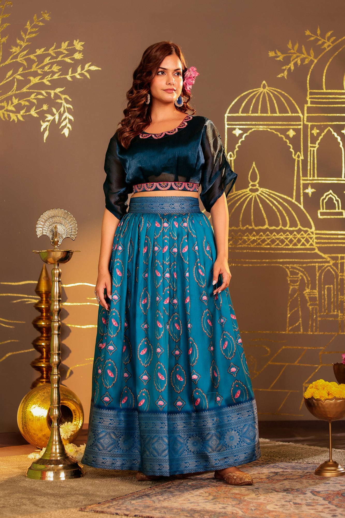 Neela Lehnga and Choli