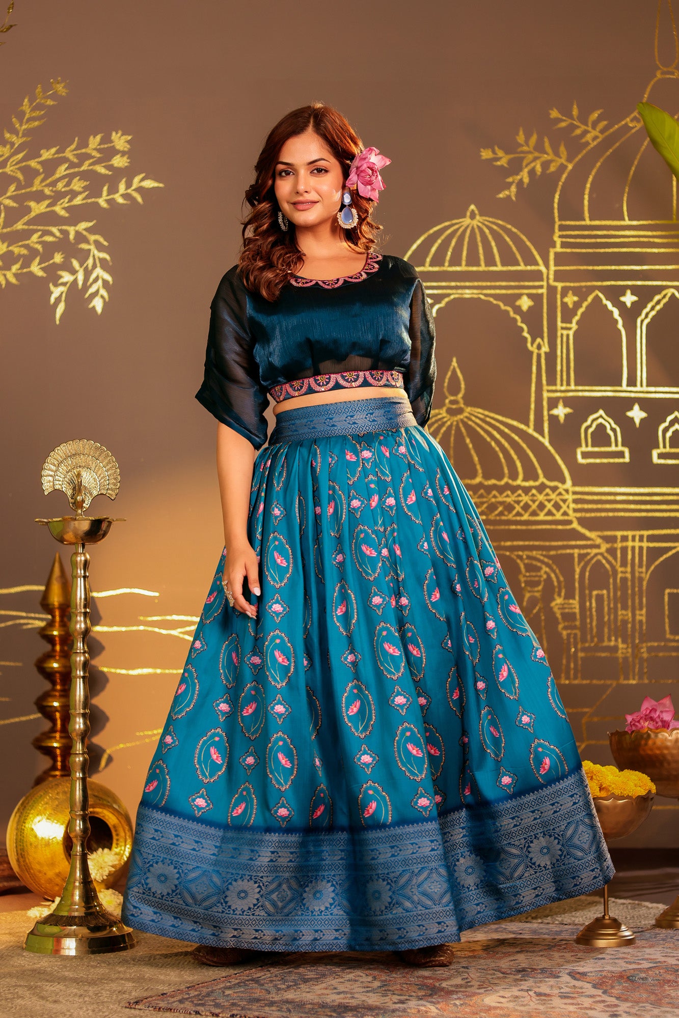 Neela Lehnga and Choli