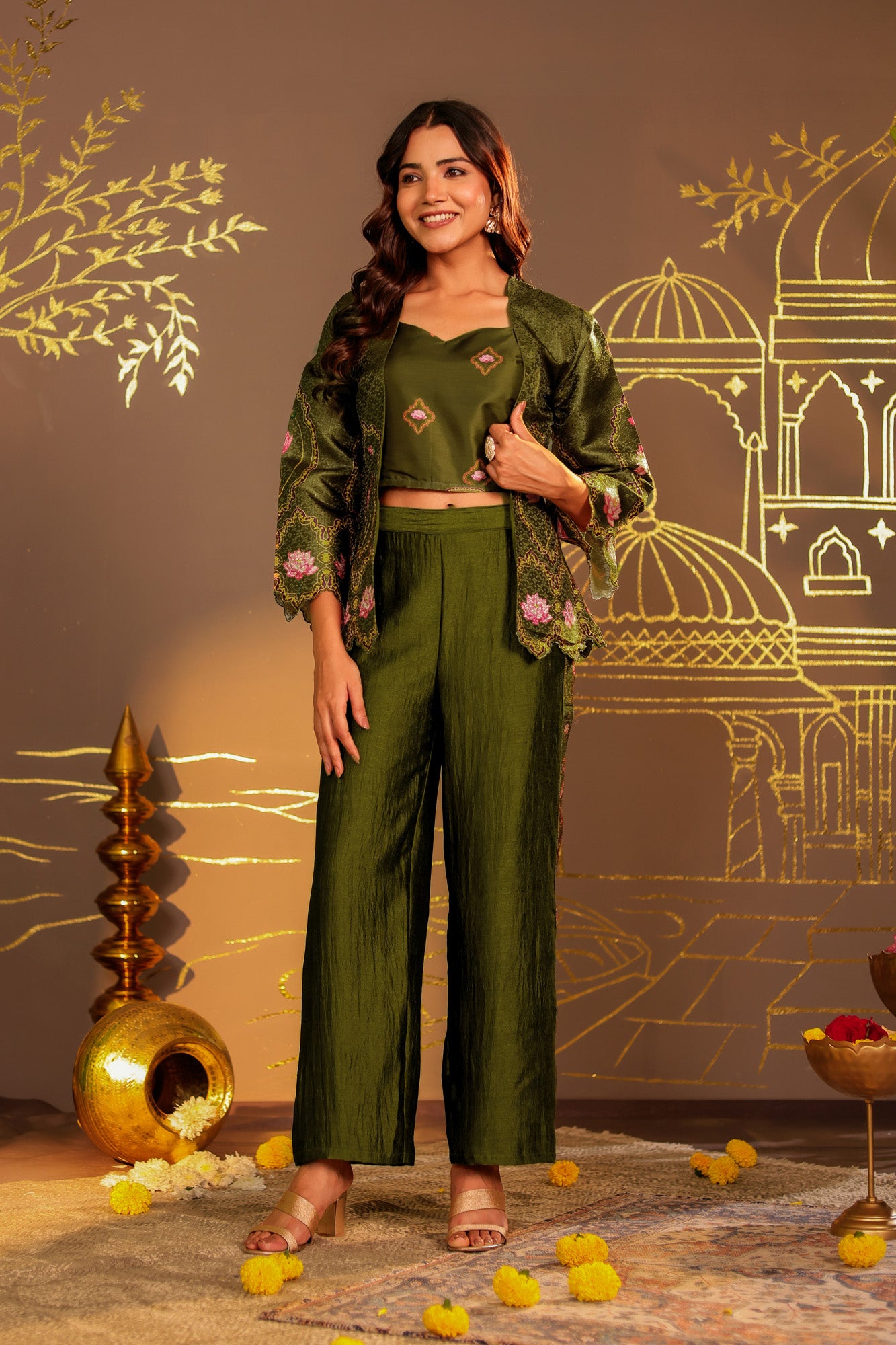 Mehndi Green 3pc Co-ord Set