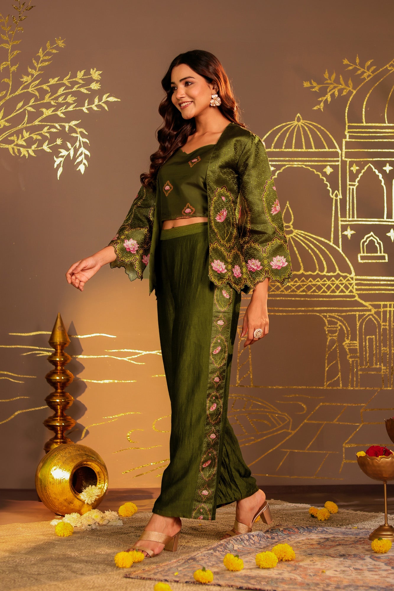 Mehndi Green 3pc Co-ord Set