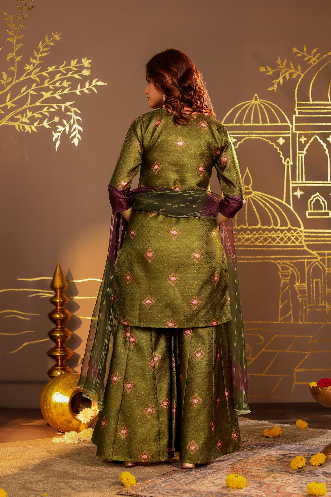 Mehndi Green Kurti Set