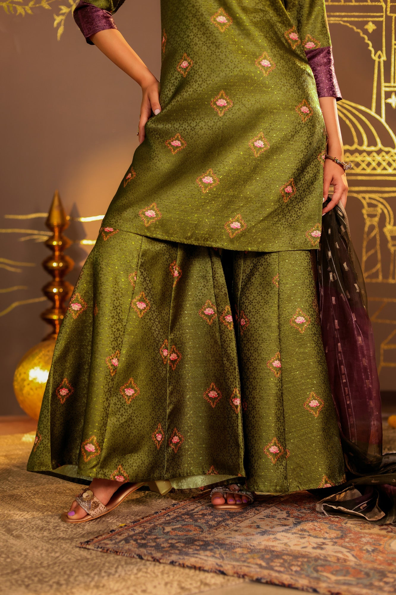 Mehndi Green Kurti Set