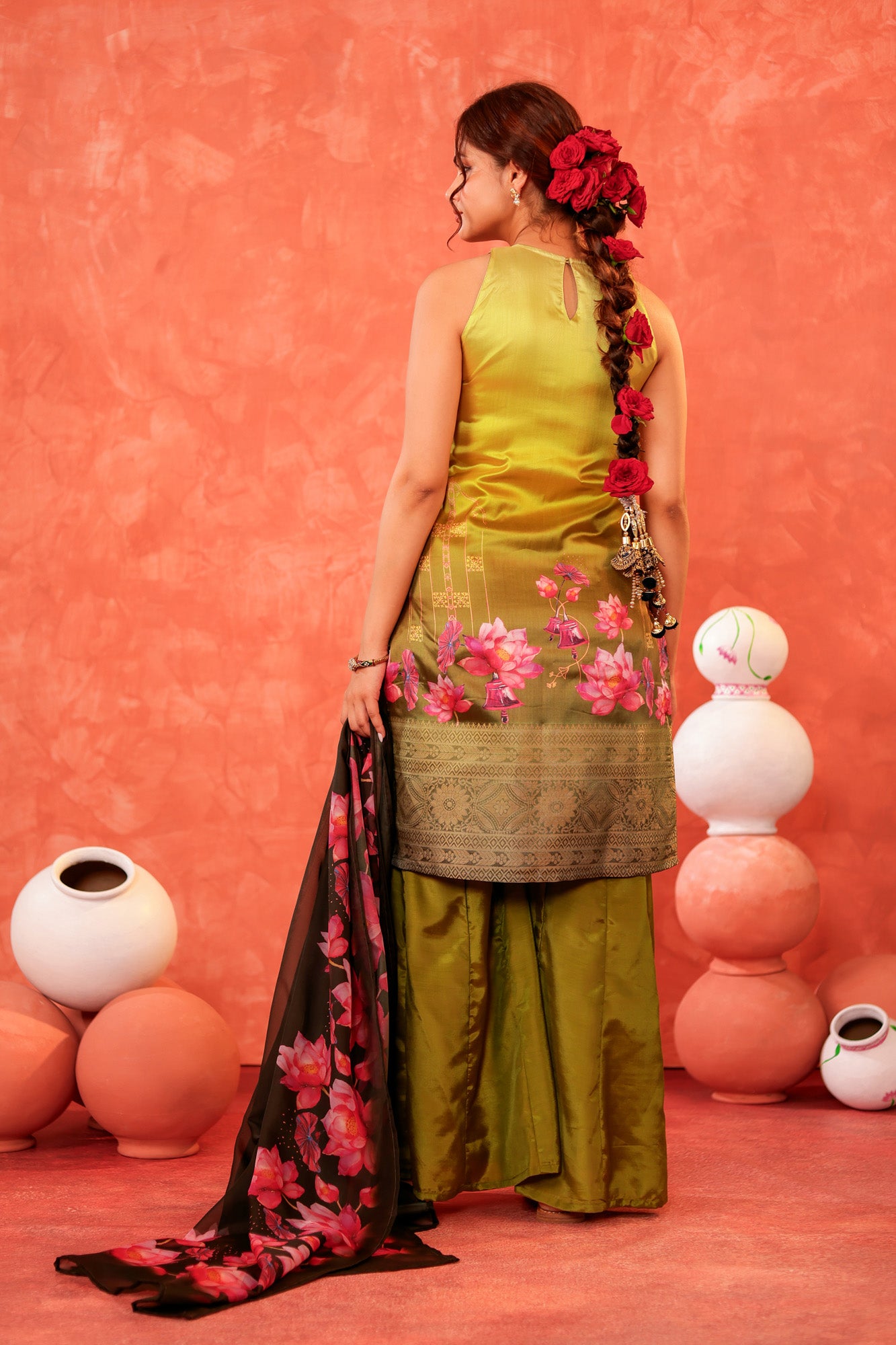 Lemon Green Ombre Kurta set