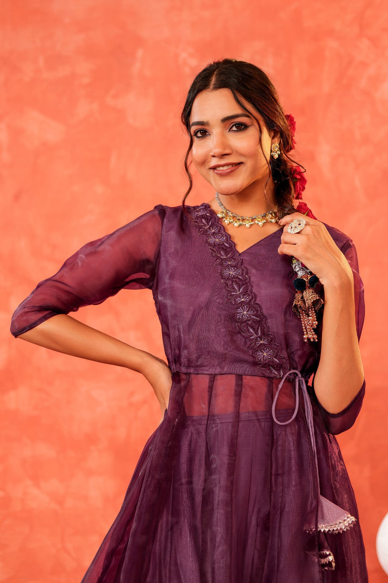 Purple Angrakha with Palazzo