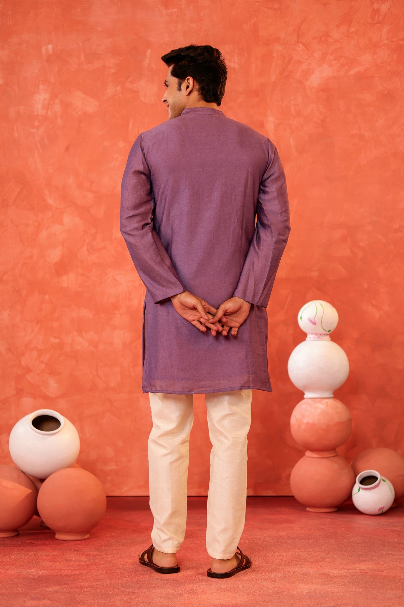 Lavender Utsav Mens Kurta Pajama