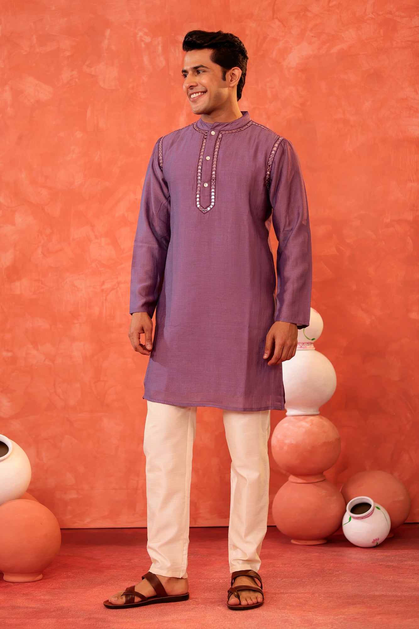 Lavender Utsav Mens Kurta Pajama