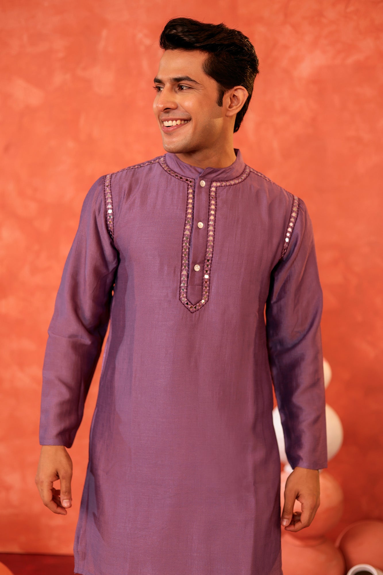 Lavender Utsav Mens Kurta Pajama