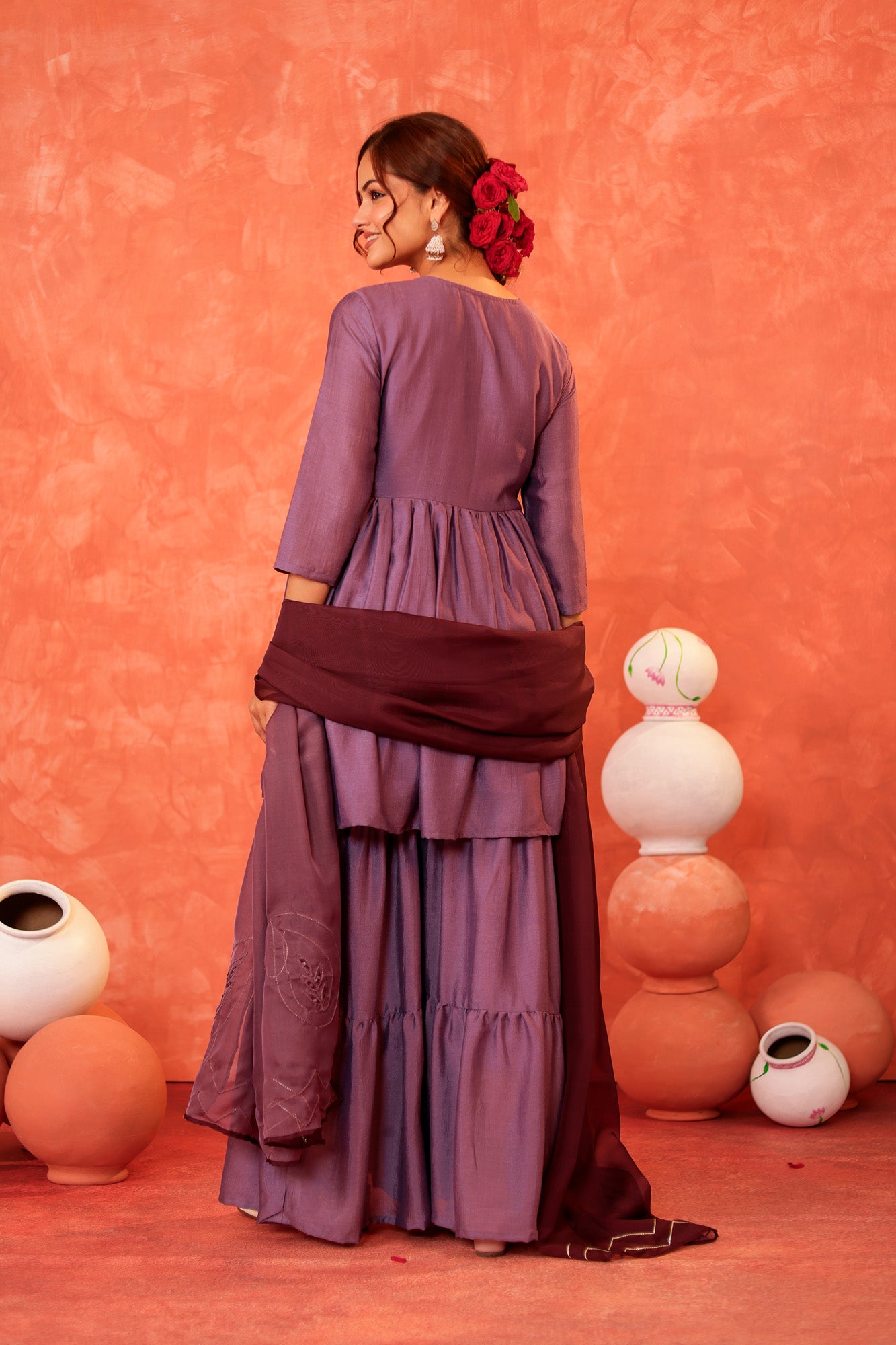 Lavender Kurti set with Sharara