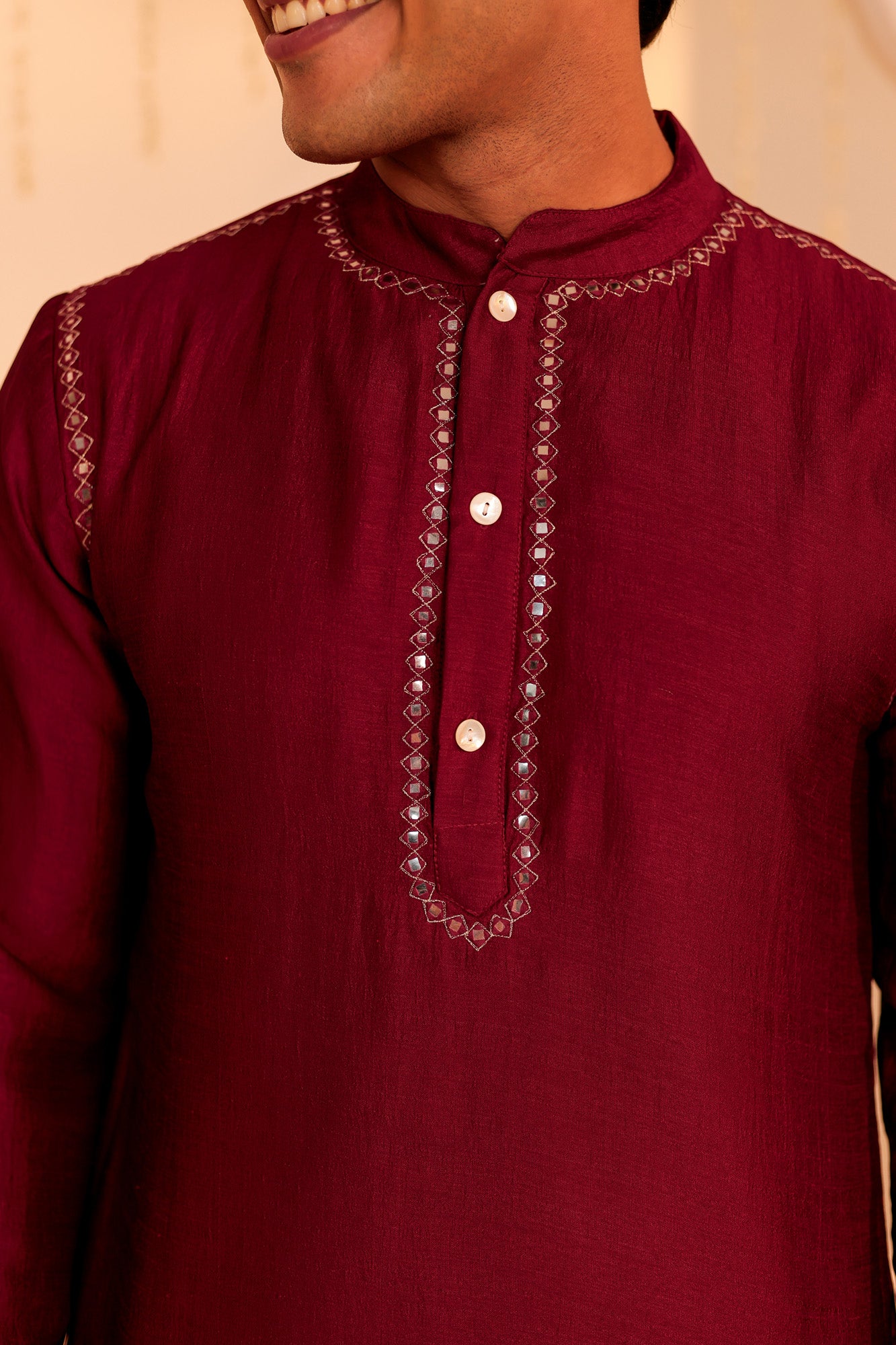 Maroon Utsav Mens Kurta Pajama