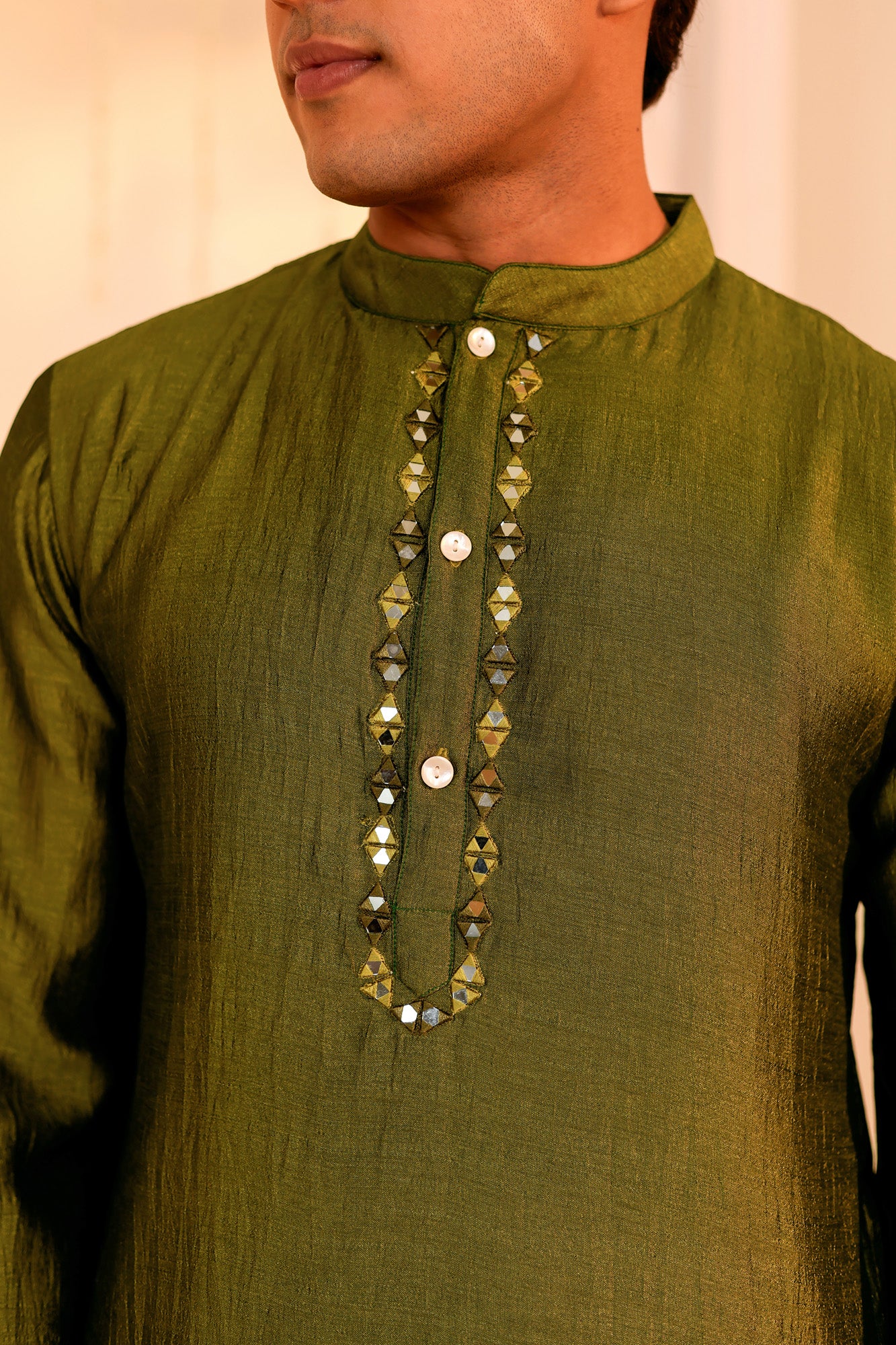 Dark Green Utsav Mens Kurta Pajama