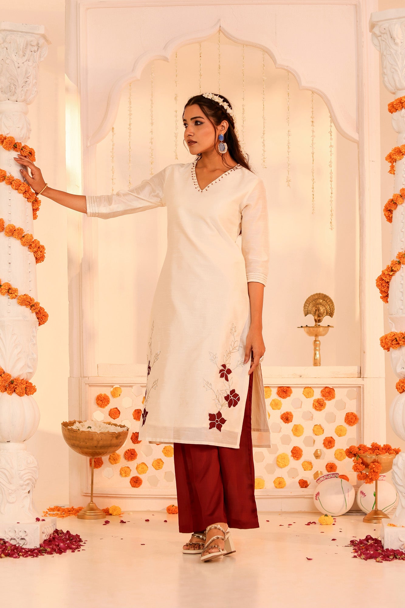 Pearl White Utsav Kurta Set