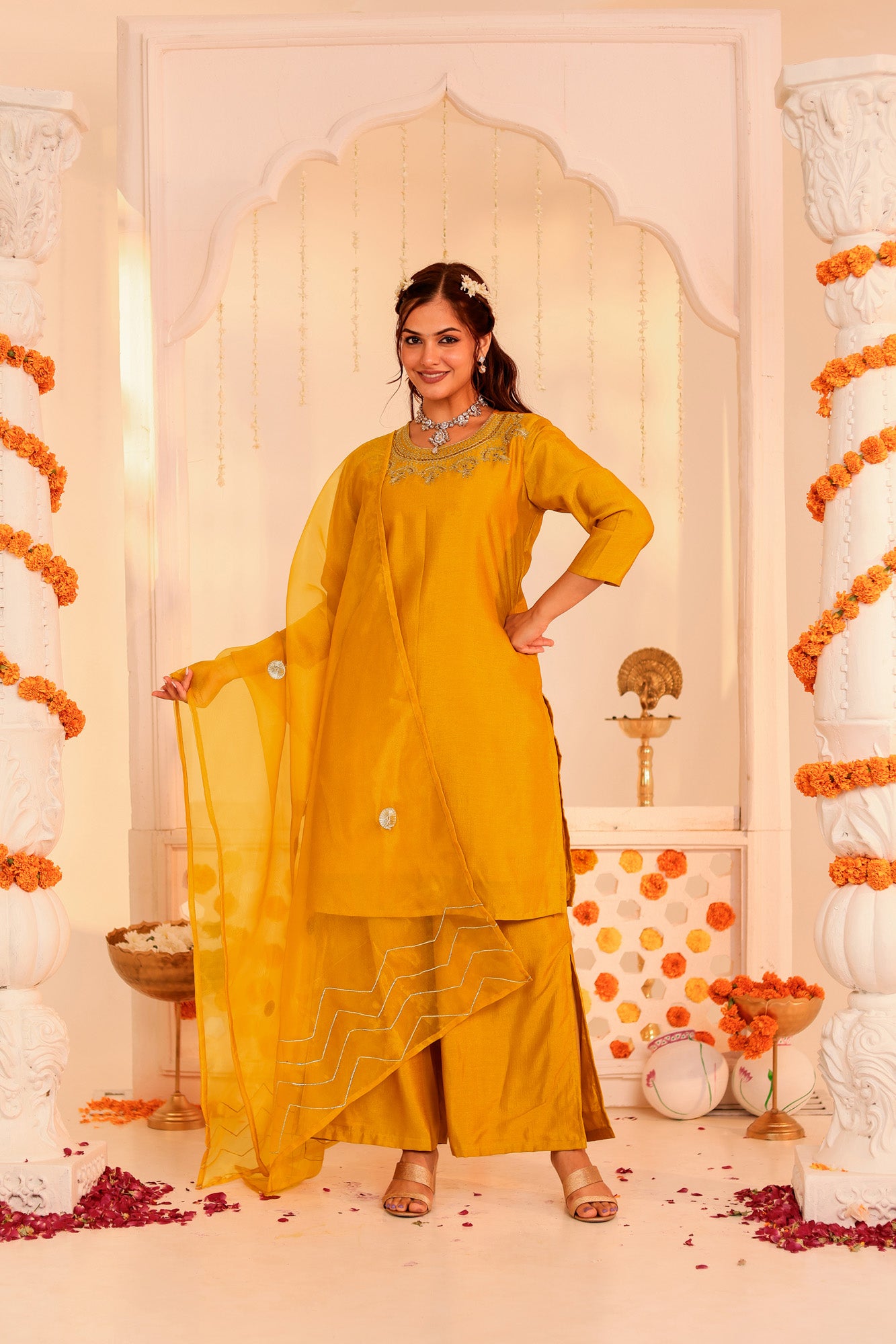 Mustard Utsav Kurta Set