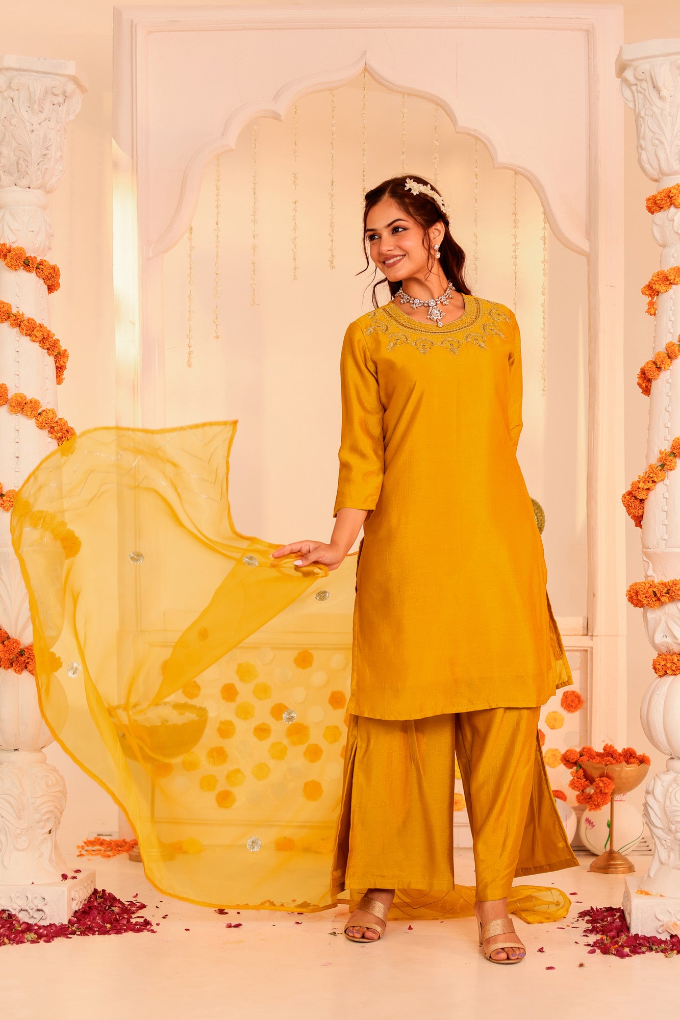 Mustard Utsav Kurta Set