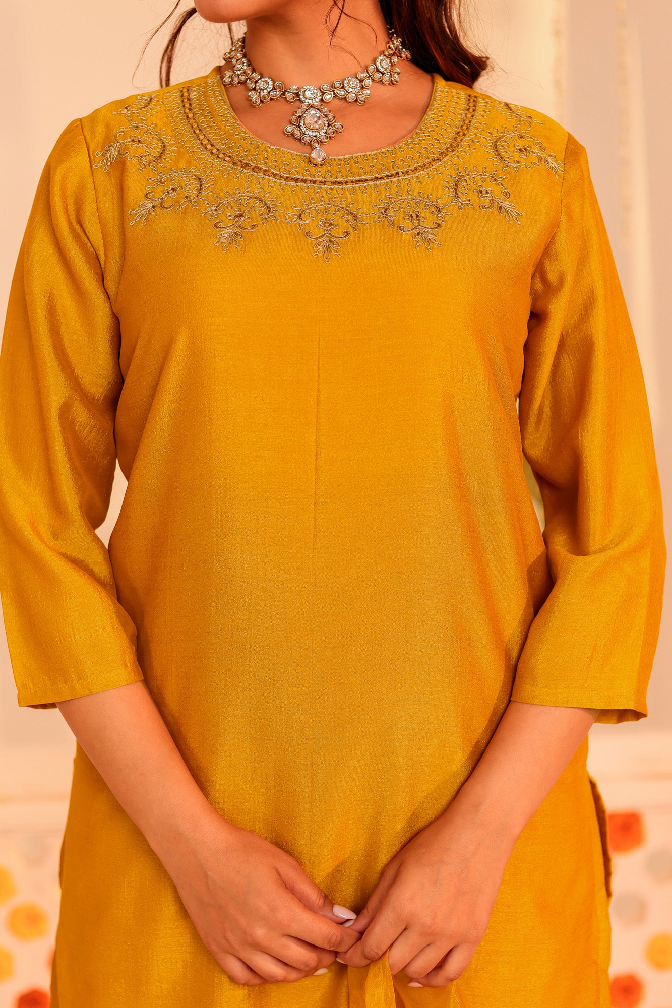 Mustard Utsav Kurta Set