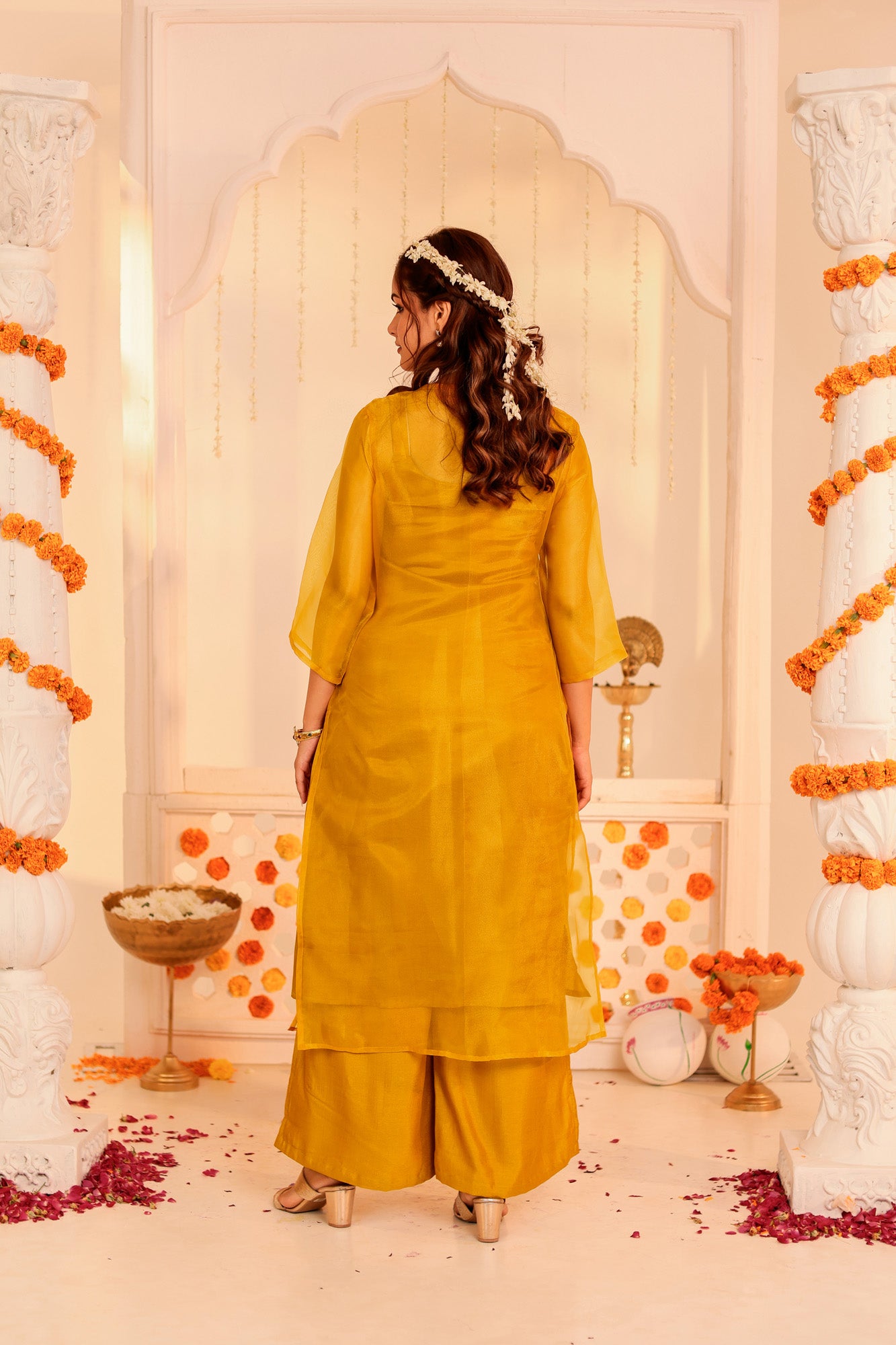 Mustard Kurta and Palazzo Set