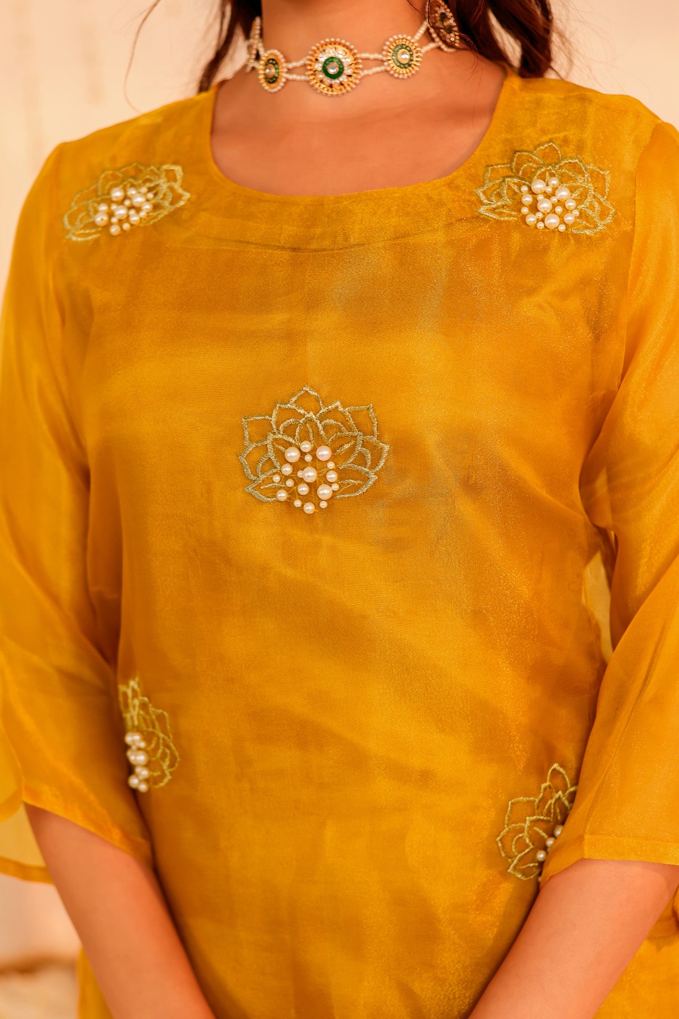 Mustard Kurta and Palazzo Set