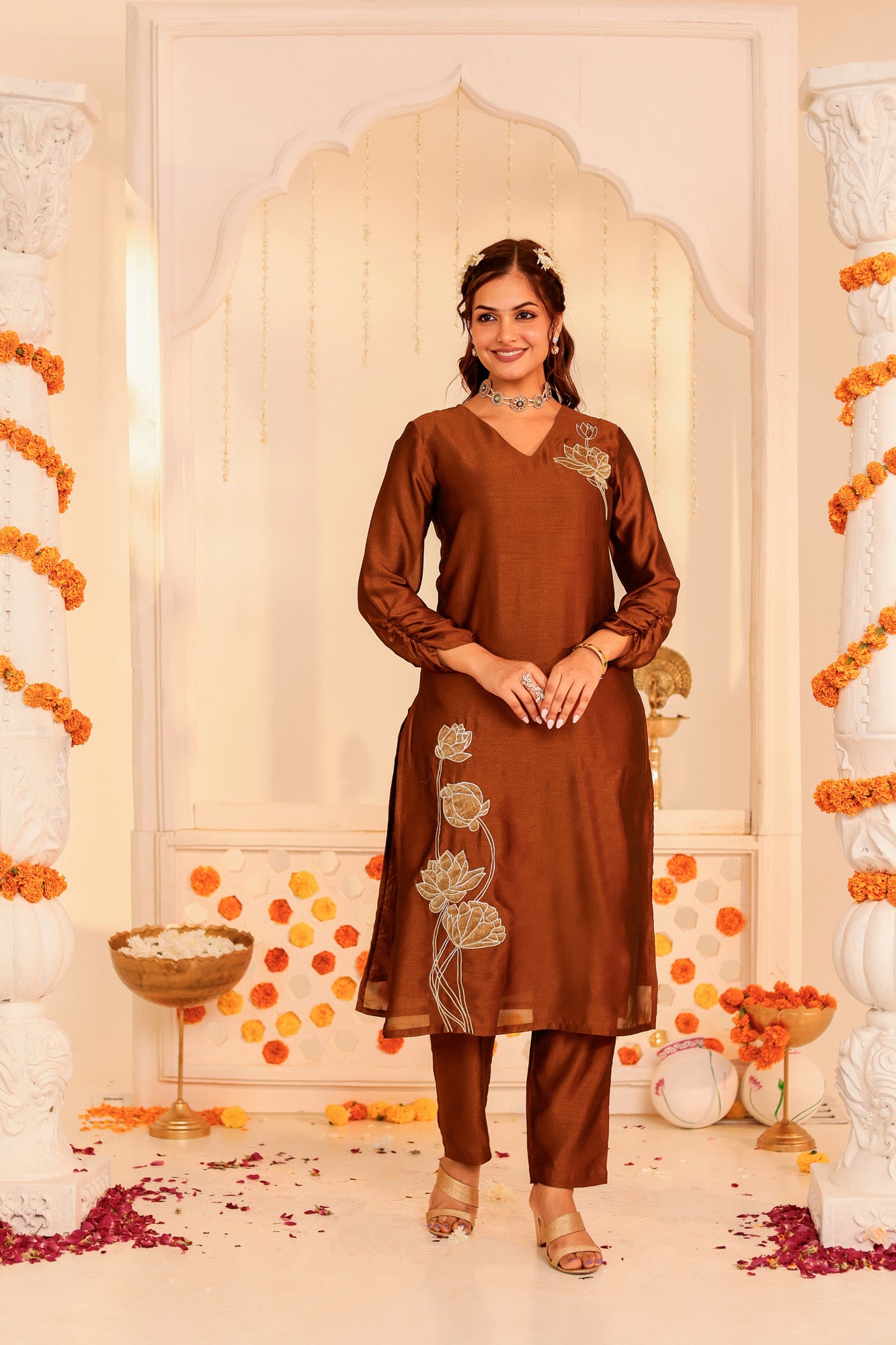 Rust Orange Kurta Set