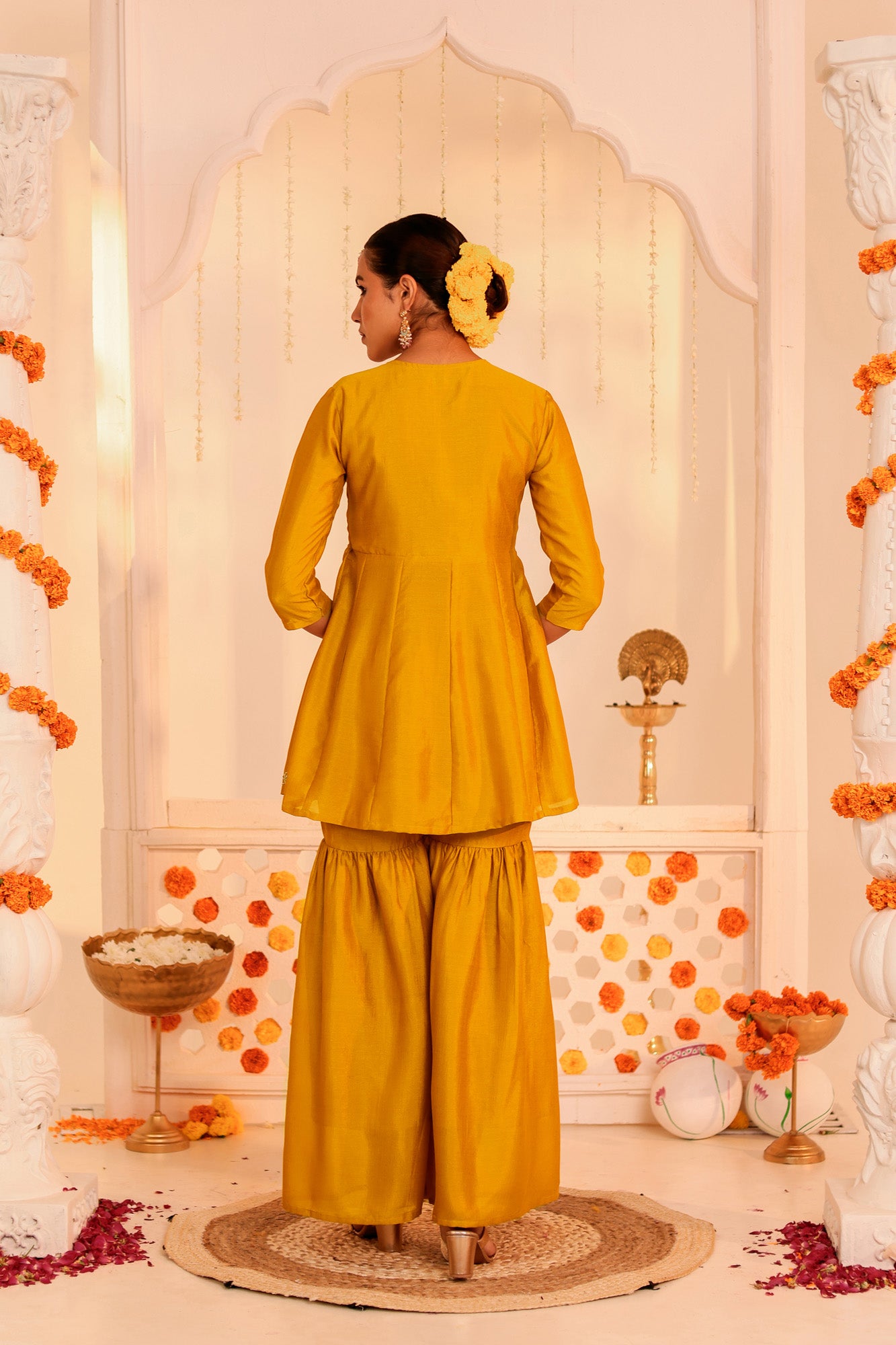 Mustard Utsav Kurti and Sharara