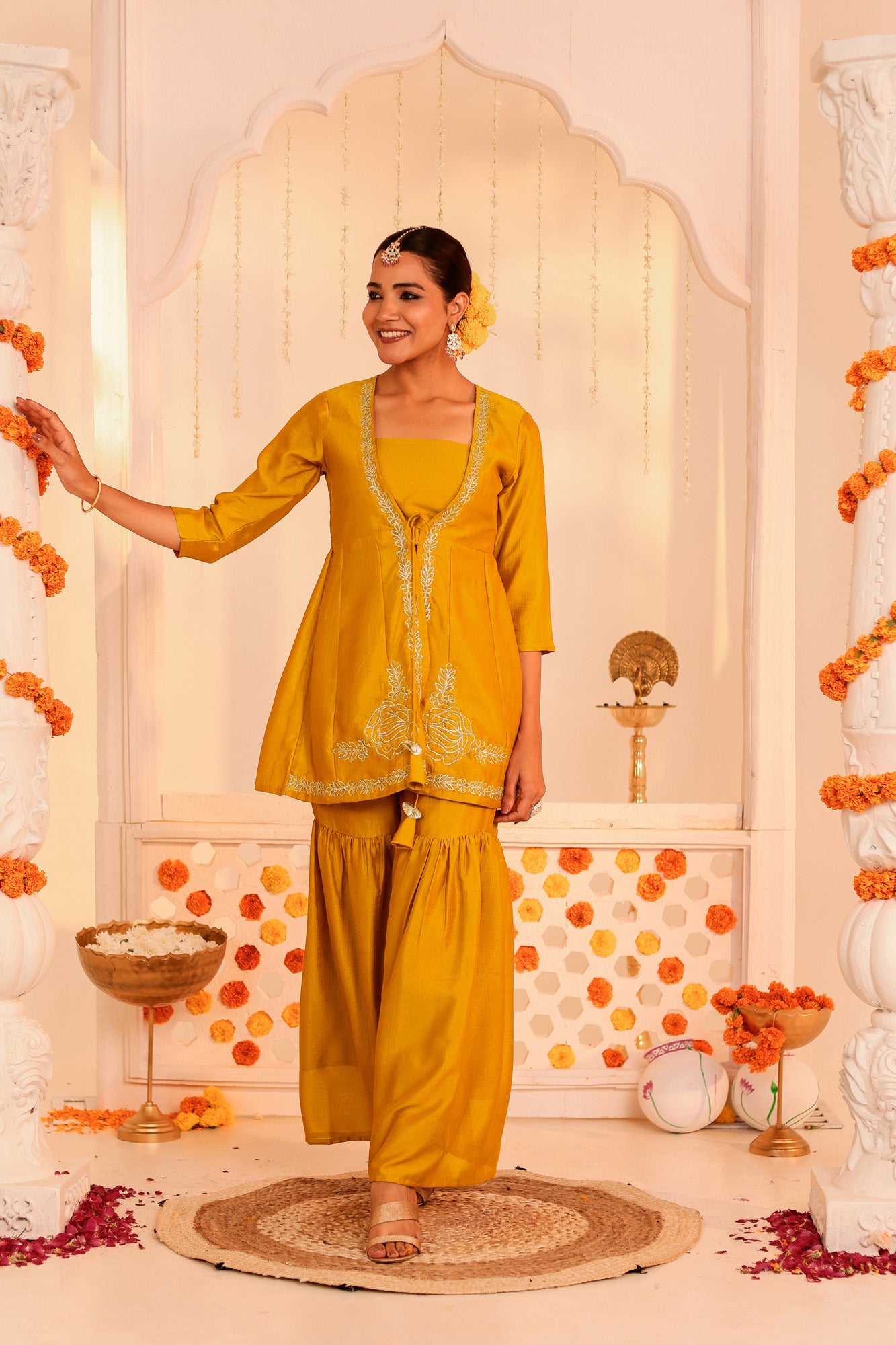 Mustard Utsav Kurti and Sharara