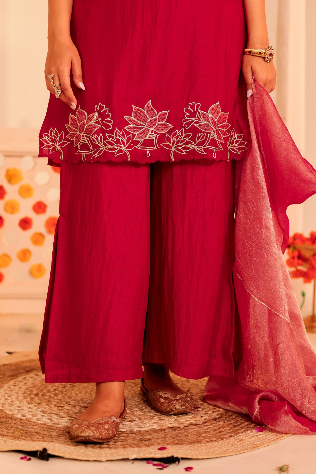 Bright Red Kurti Set