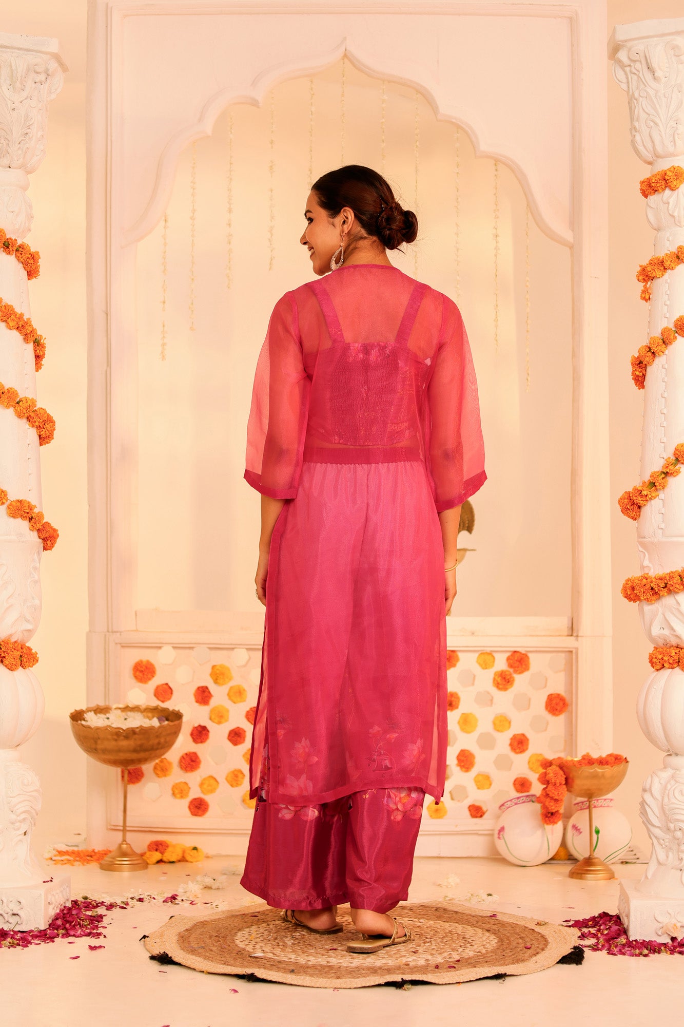 Rose Pink Kurti with Palazzo