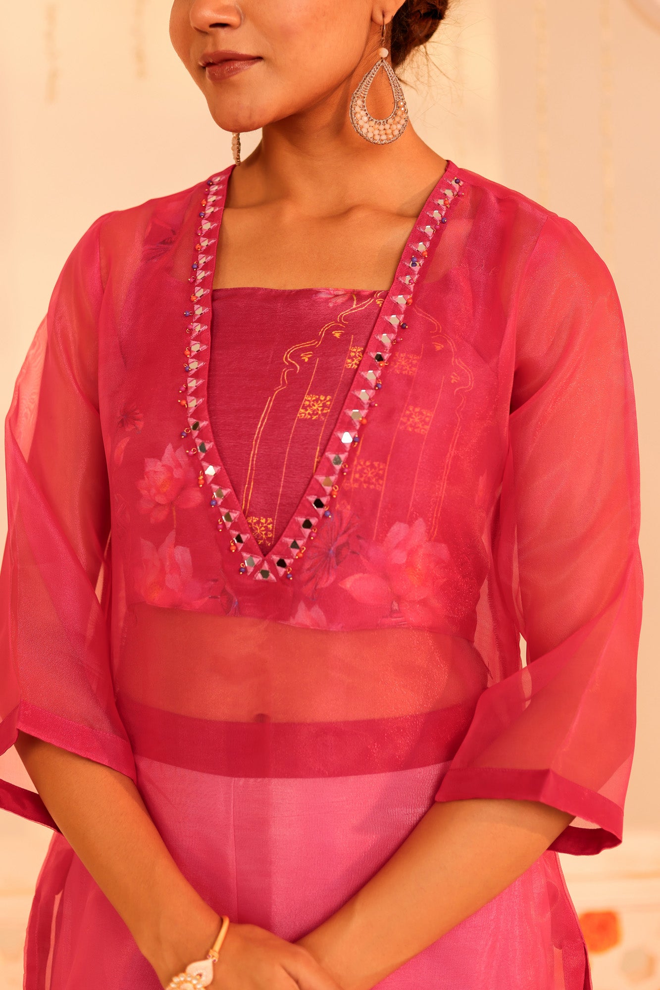 Rose Pink Kurti with Palazzo