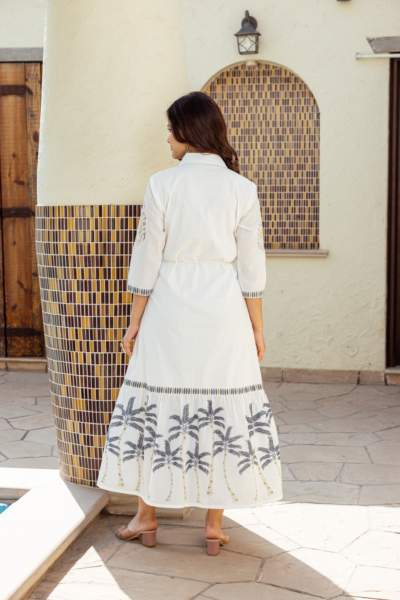 White Summer Dress with Embroidery
