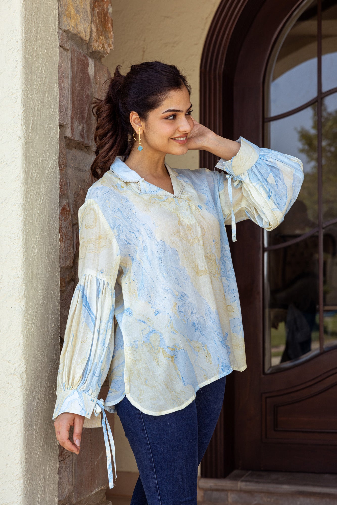 Khwaab E Ishq Top with Puff Sleeves
