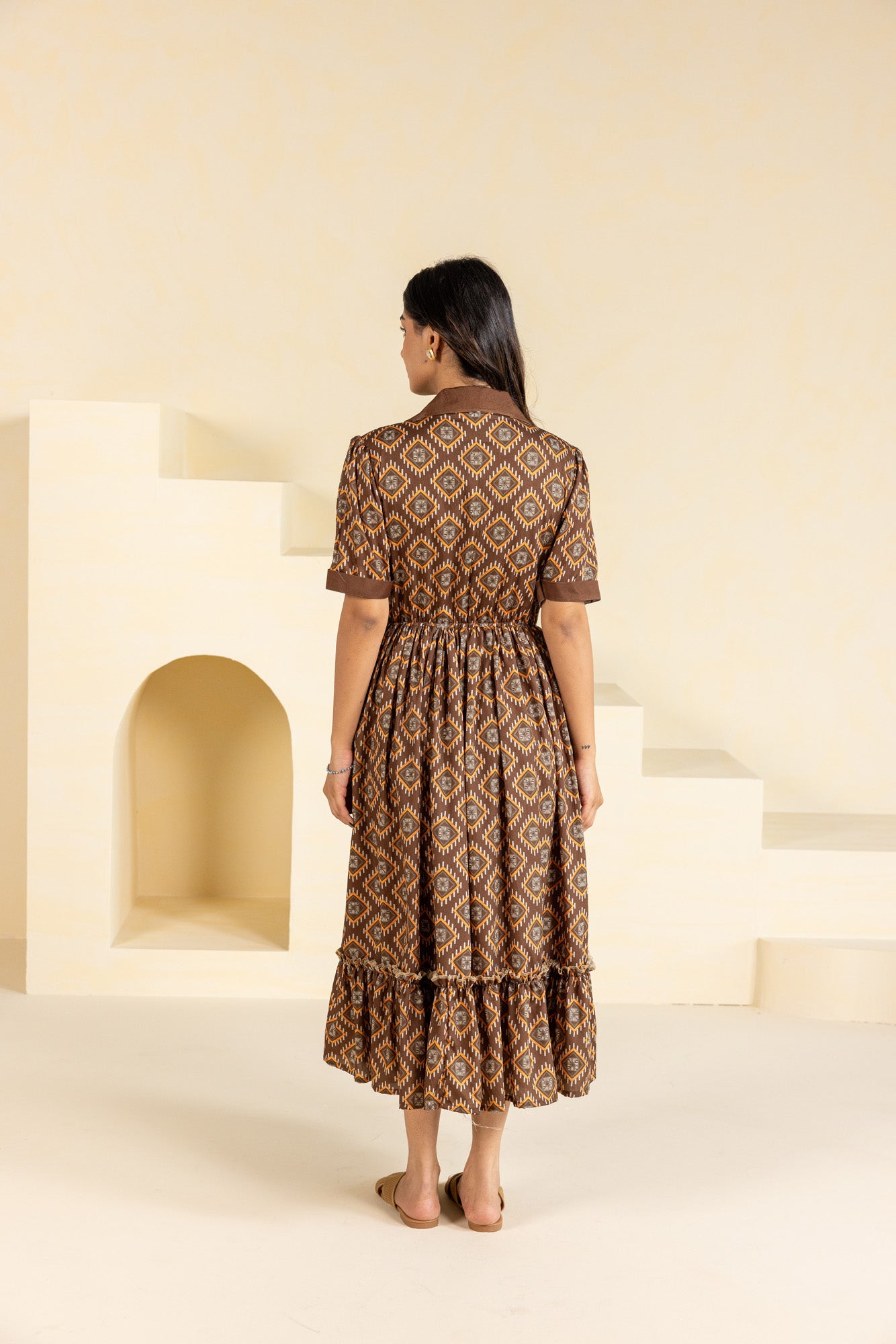 Brown Ikat Dress