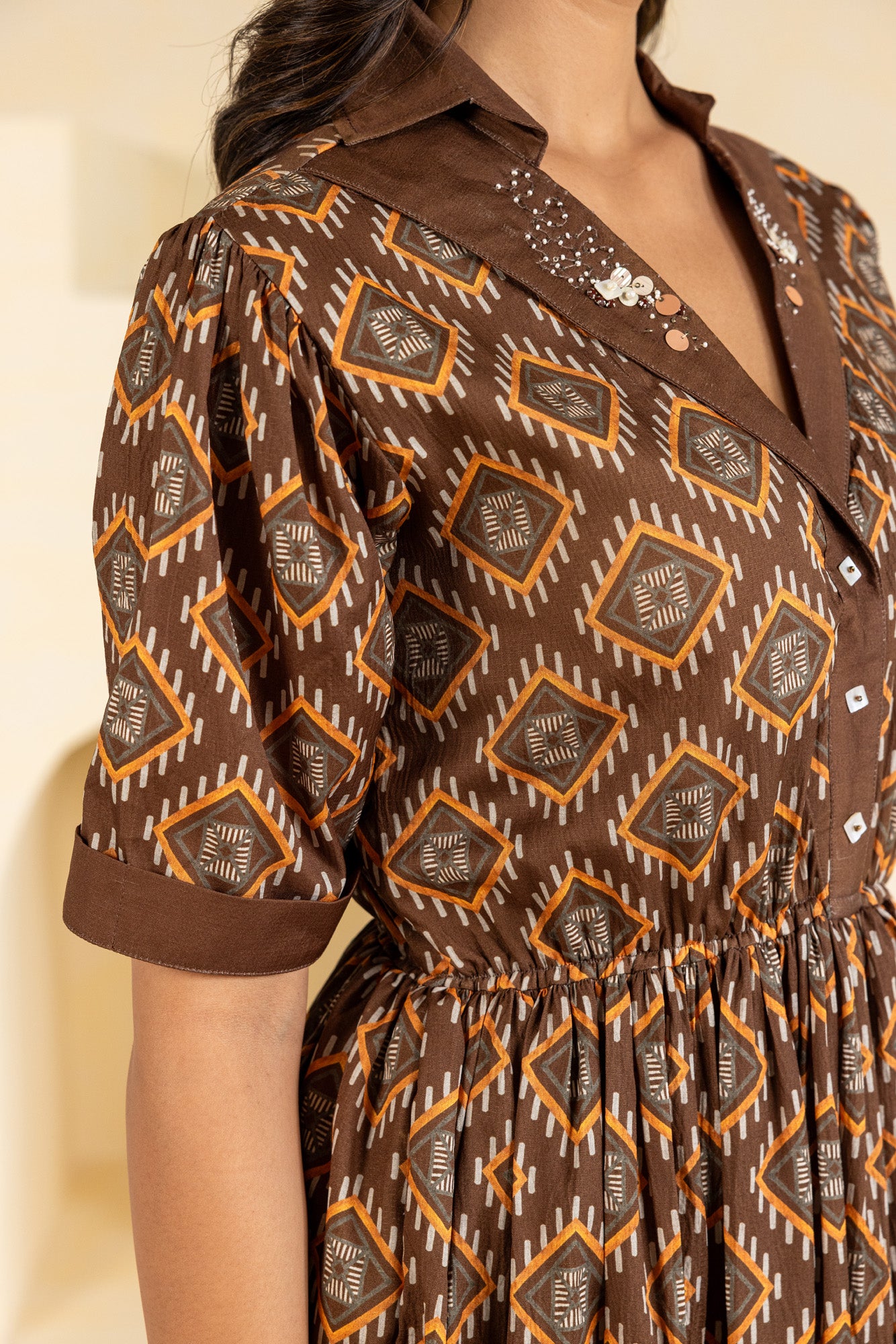 Brown Ikat Dress