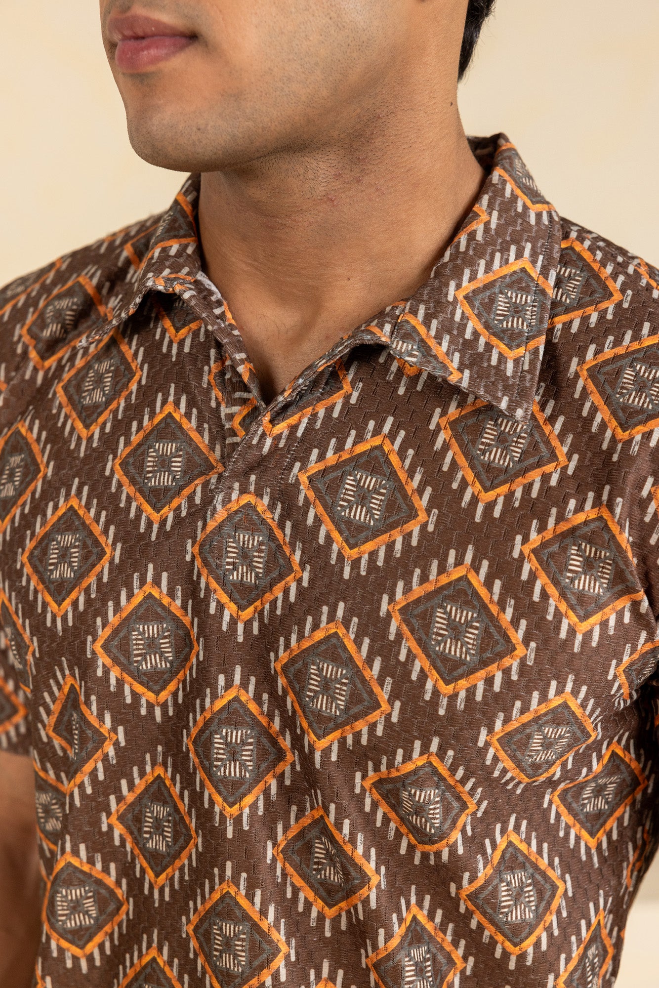 Brown Ikat T-Shirt