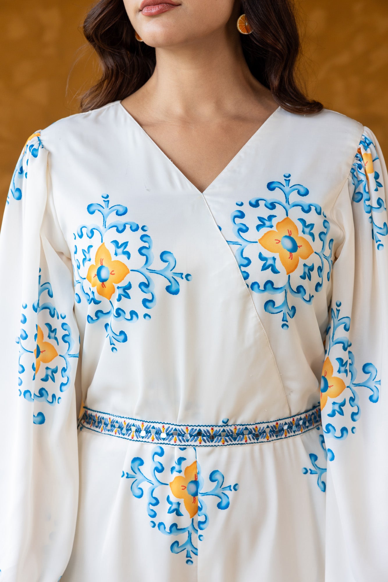 Azure Jump Suit with Embroidered band