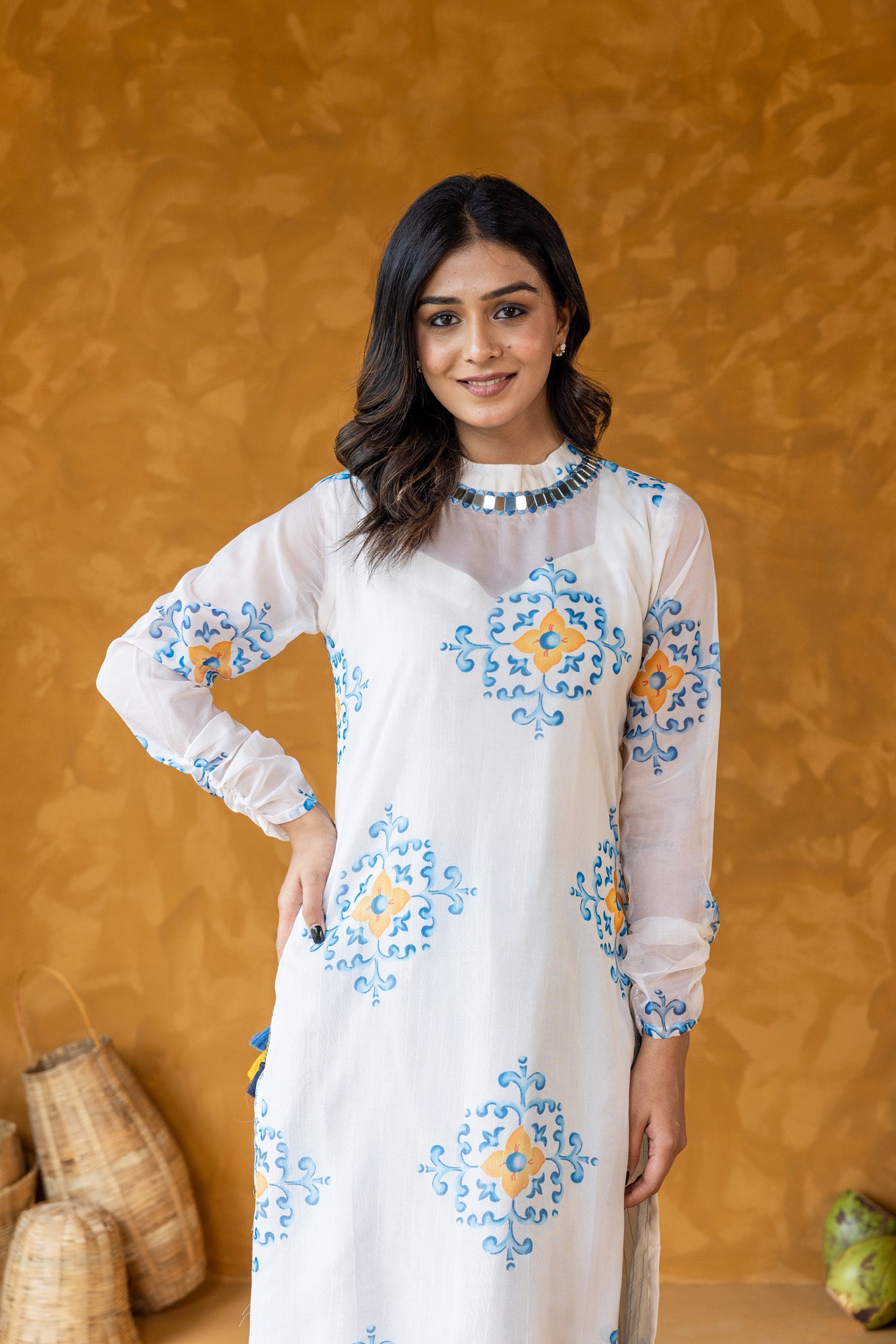 Printed Viscose Kurta With Trousers