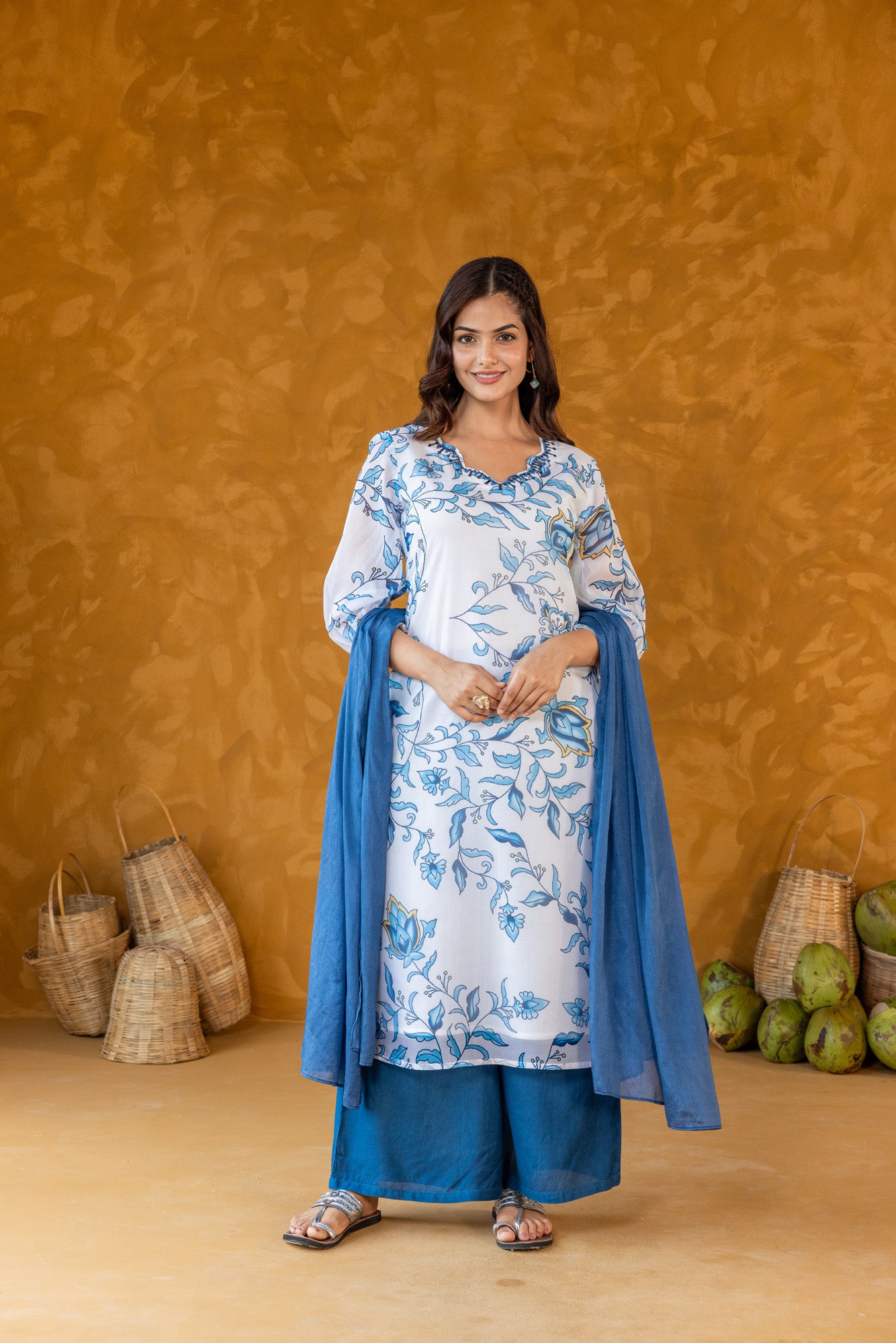 Azure Viscose Kurta Set