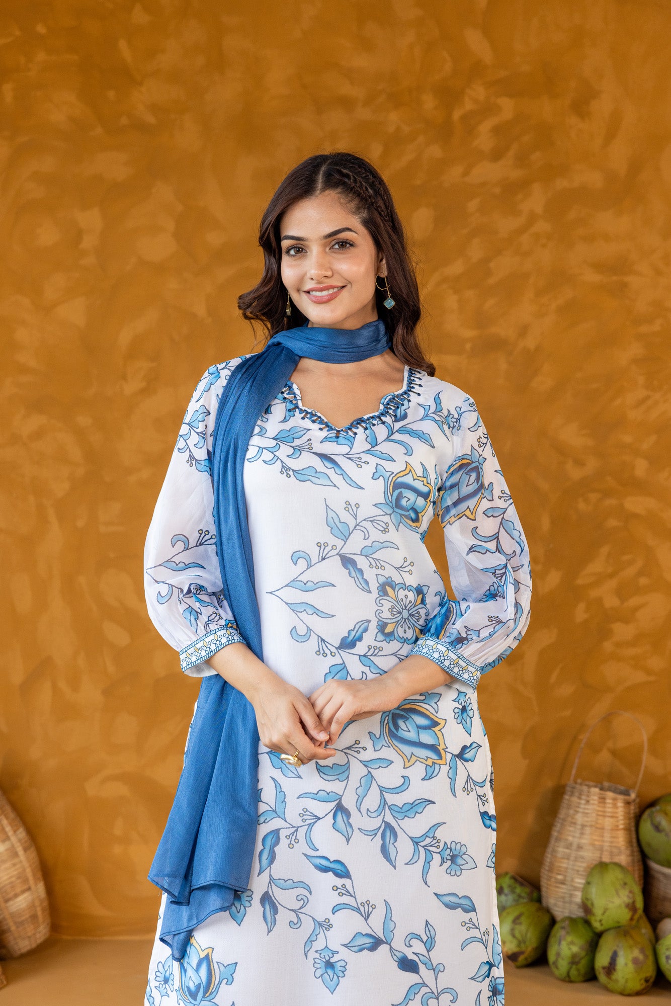 Azure Viscose Kurta Set