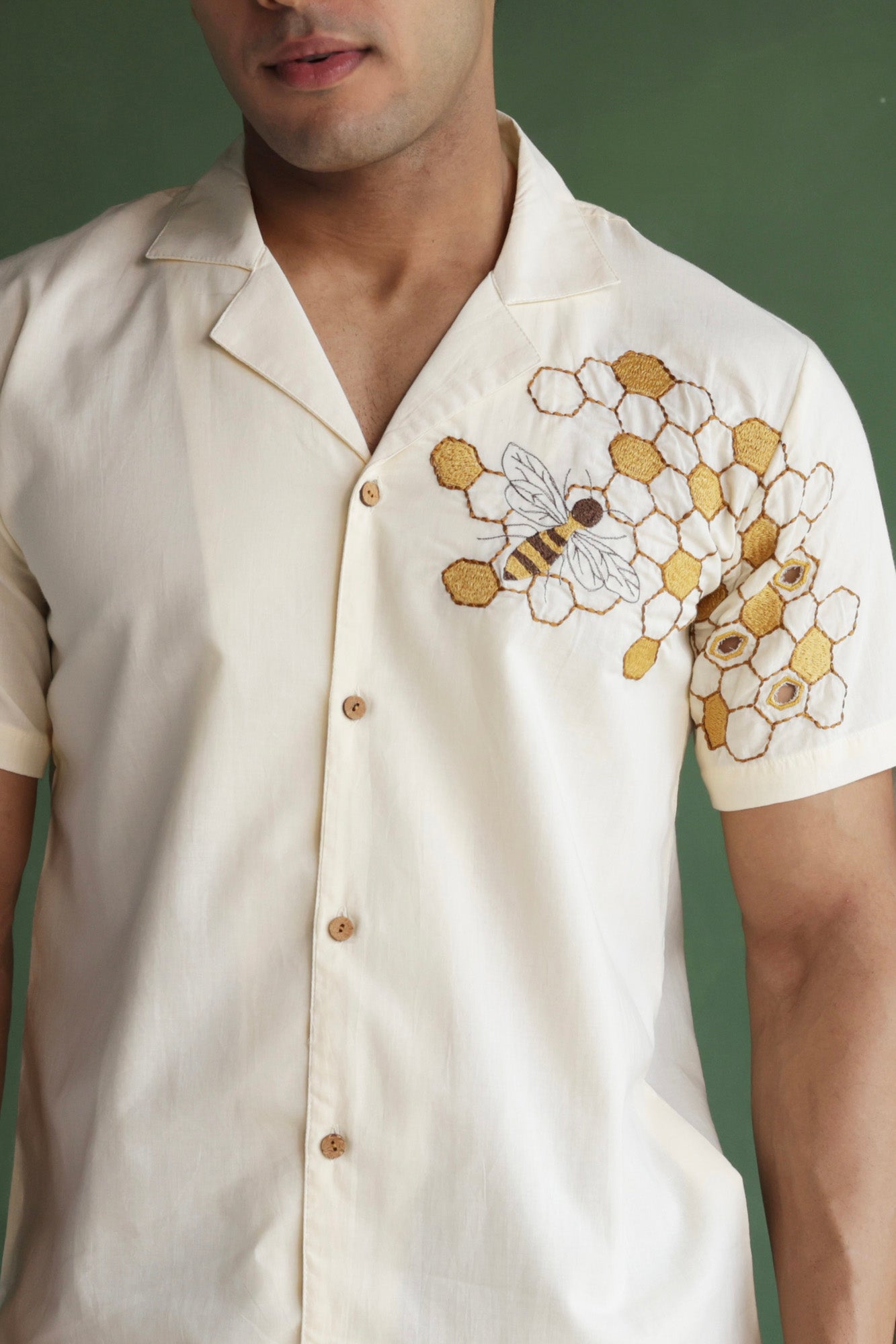 Honeycomb Embroidered Shirt