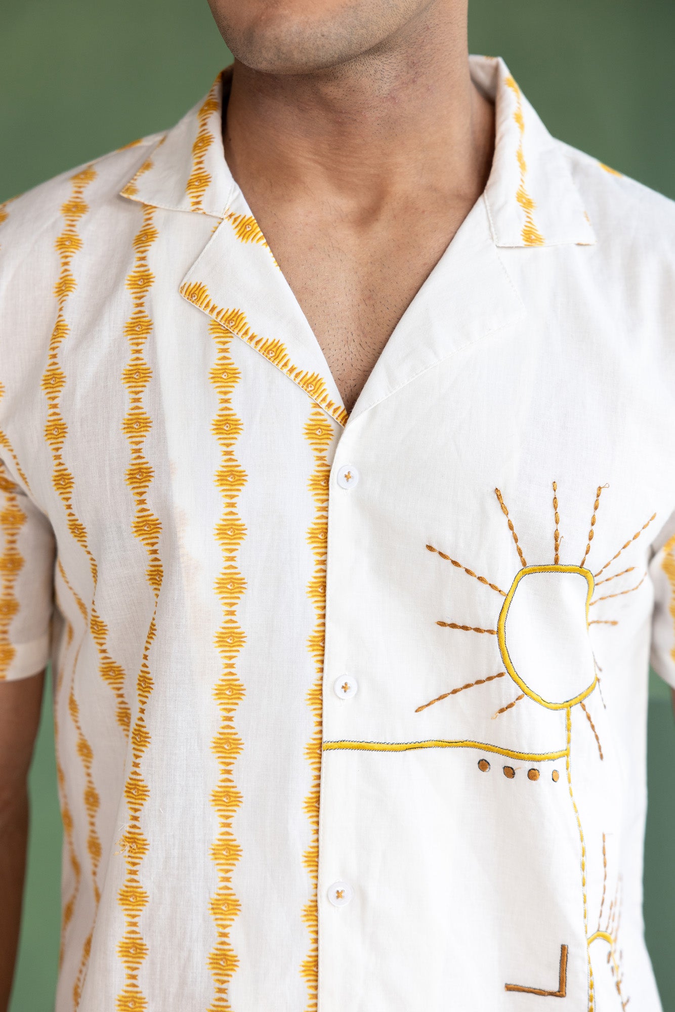 Sun embroidered Regular fit shirt