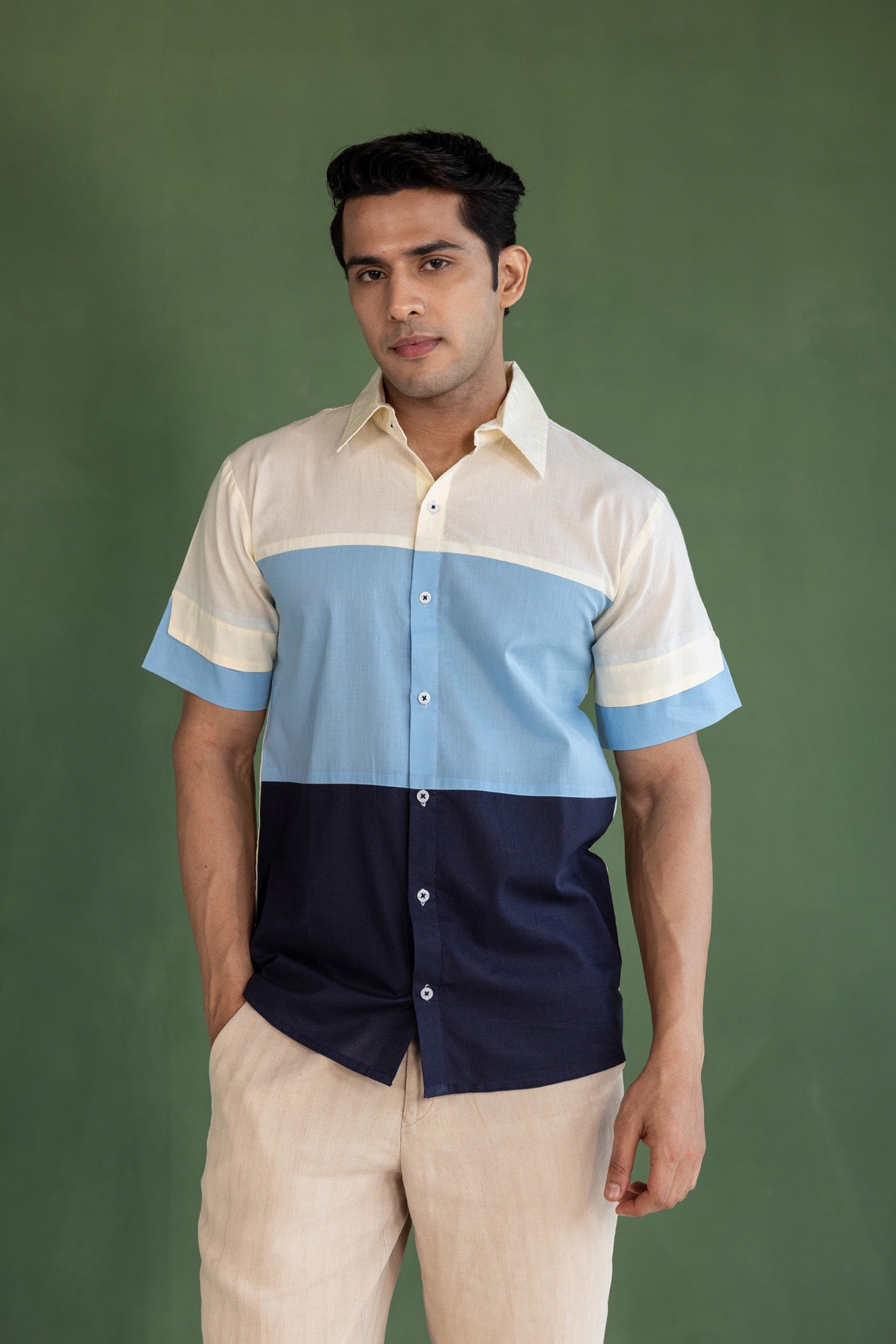 Colourblock Mens Shirt