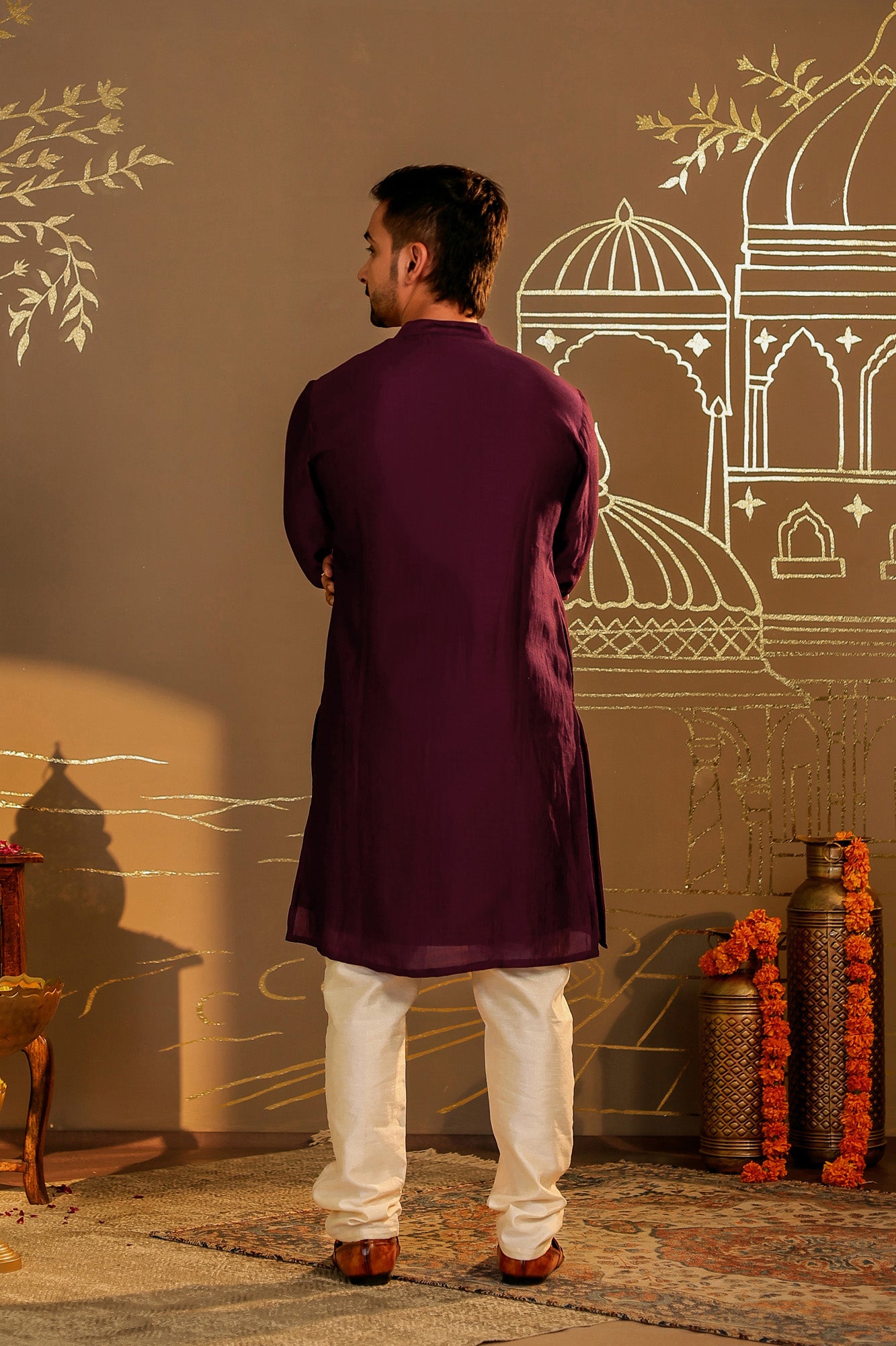 Magenta Utsav Mens Kurta Pajama