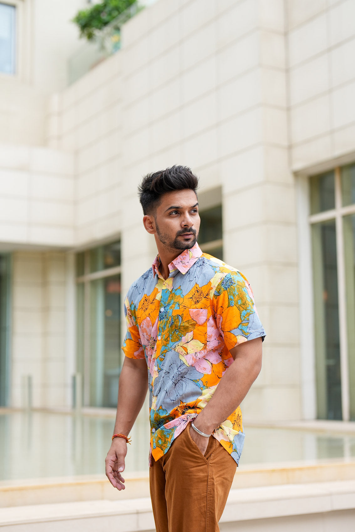 Floral cotton clearance shirt