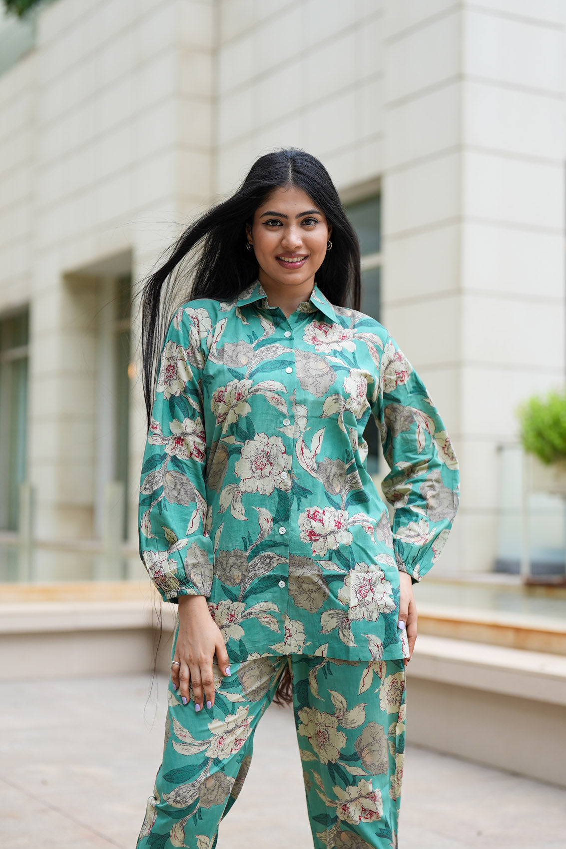 Plus Size Green Floral Co-Ord Set